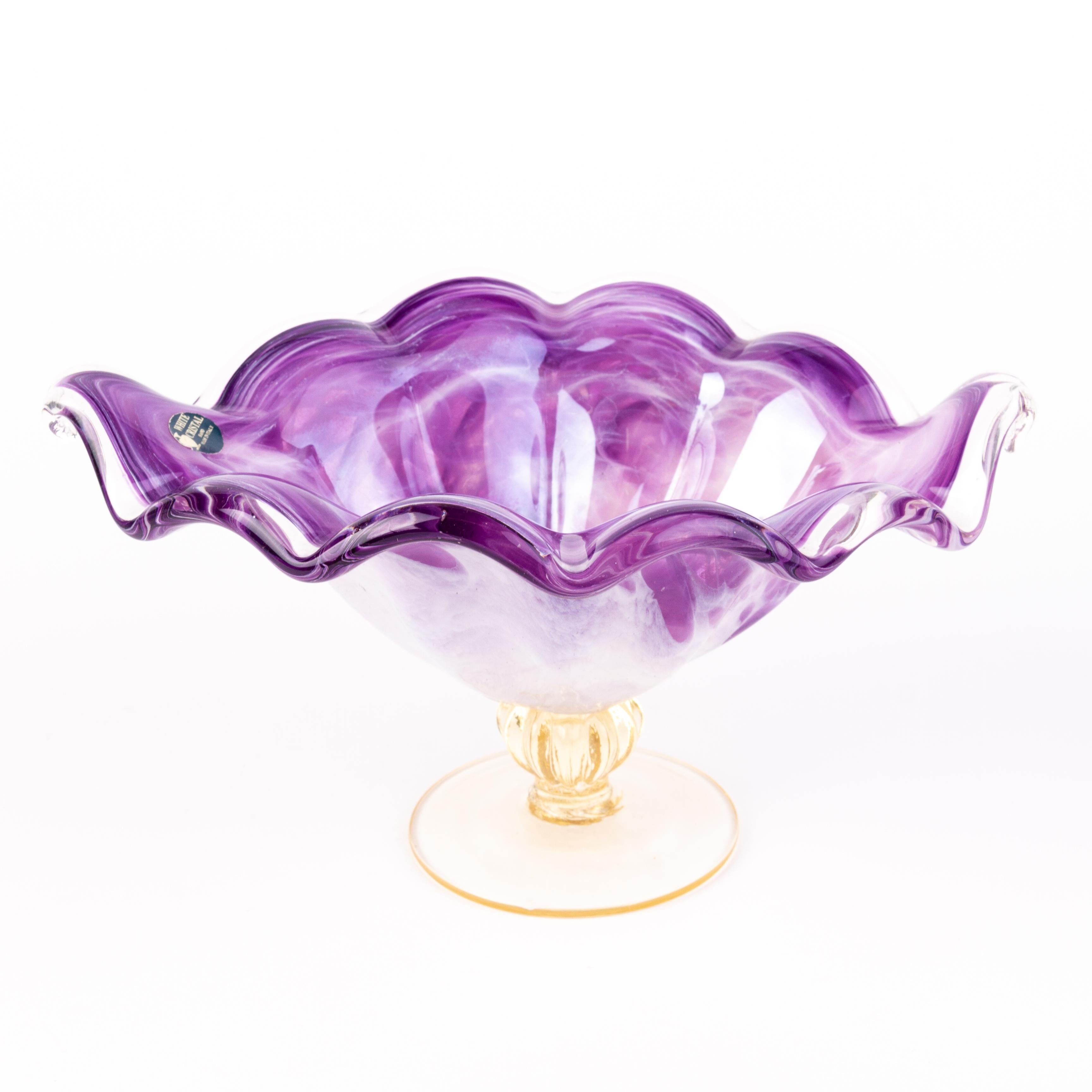 Murano Venetian Glass Centrepiece Bowl  In Good Condition For Sale In Nottingham, GB