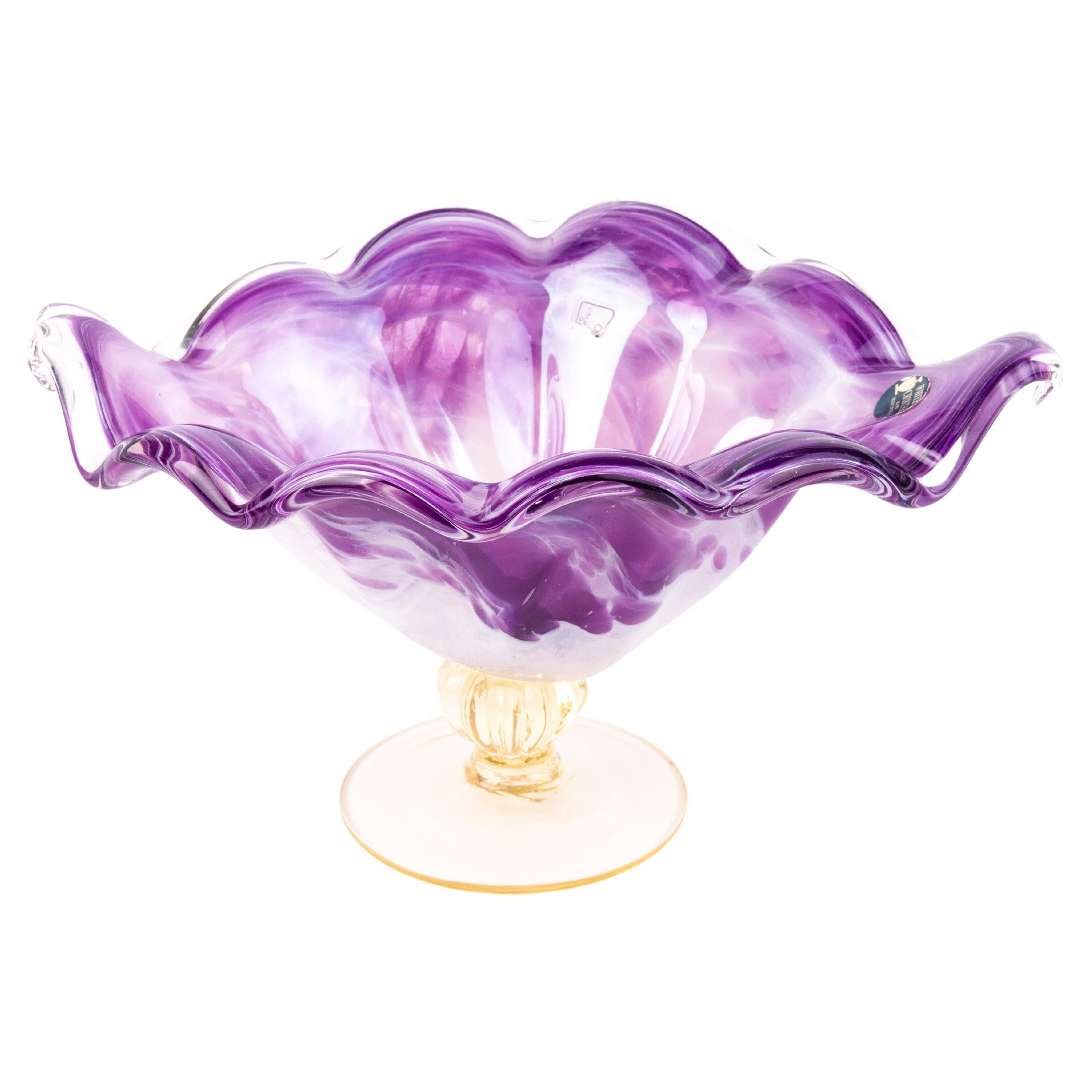 Murano Venetian Glass Centrepiece Bowl  For Sale