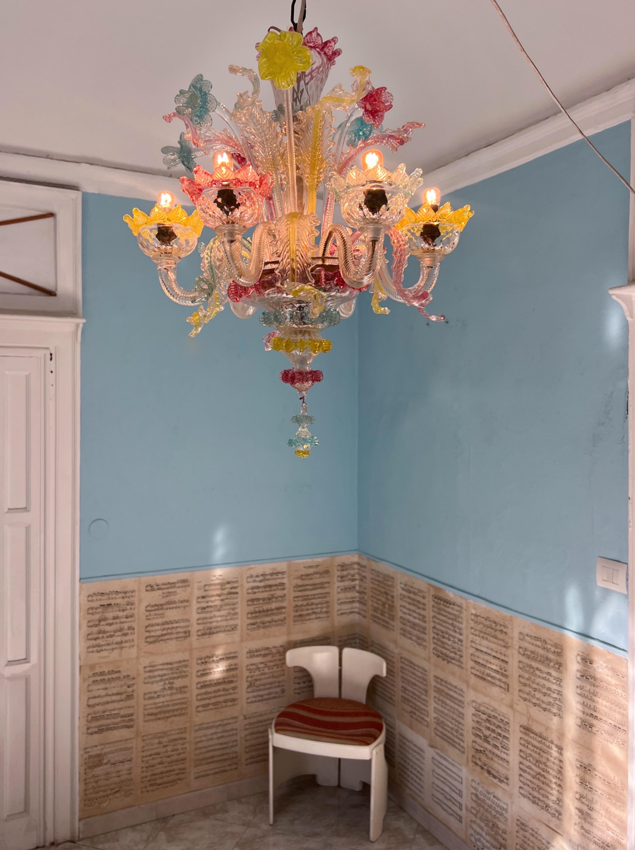 Lámpara de cristal veneciano de Murano multicolor en venta 4
