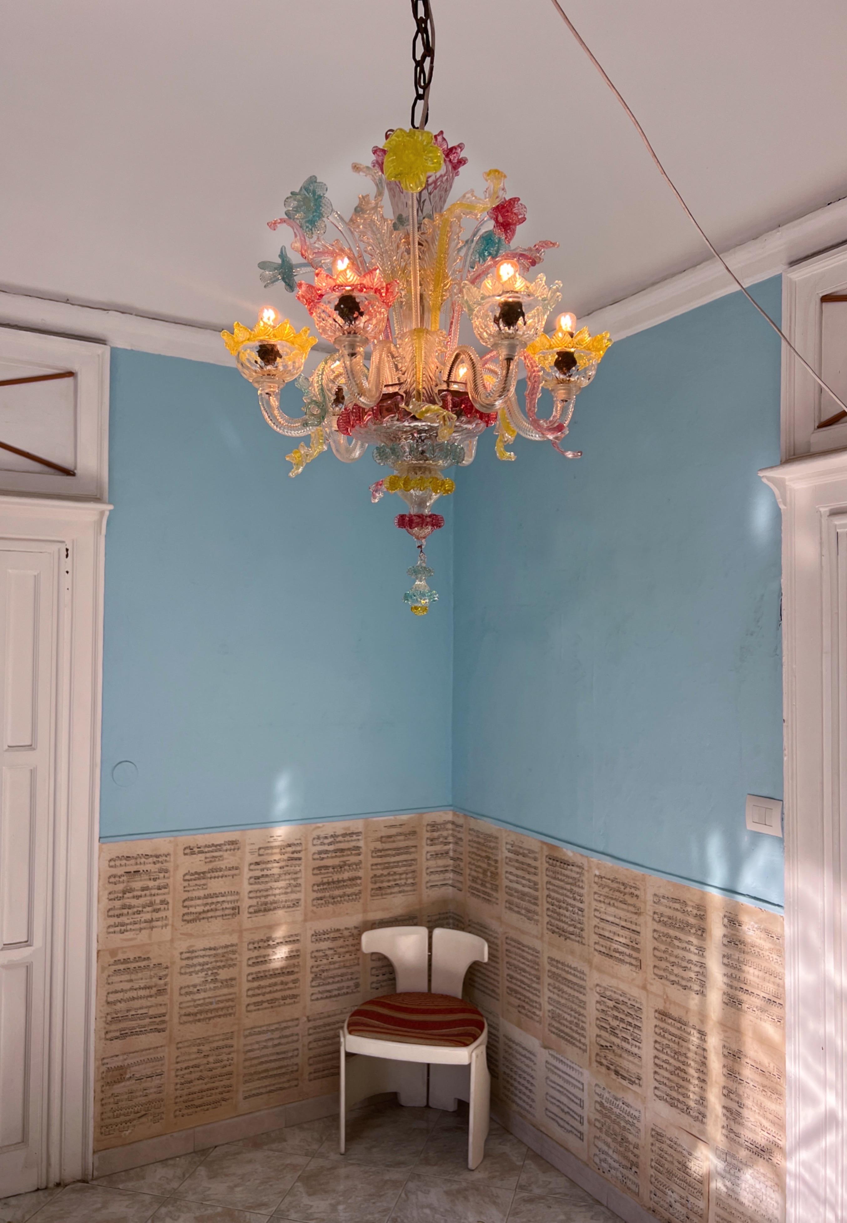 Lámpara de cristal veneciano de Murano multicolor en venta 5