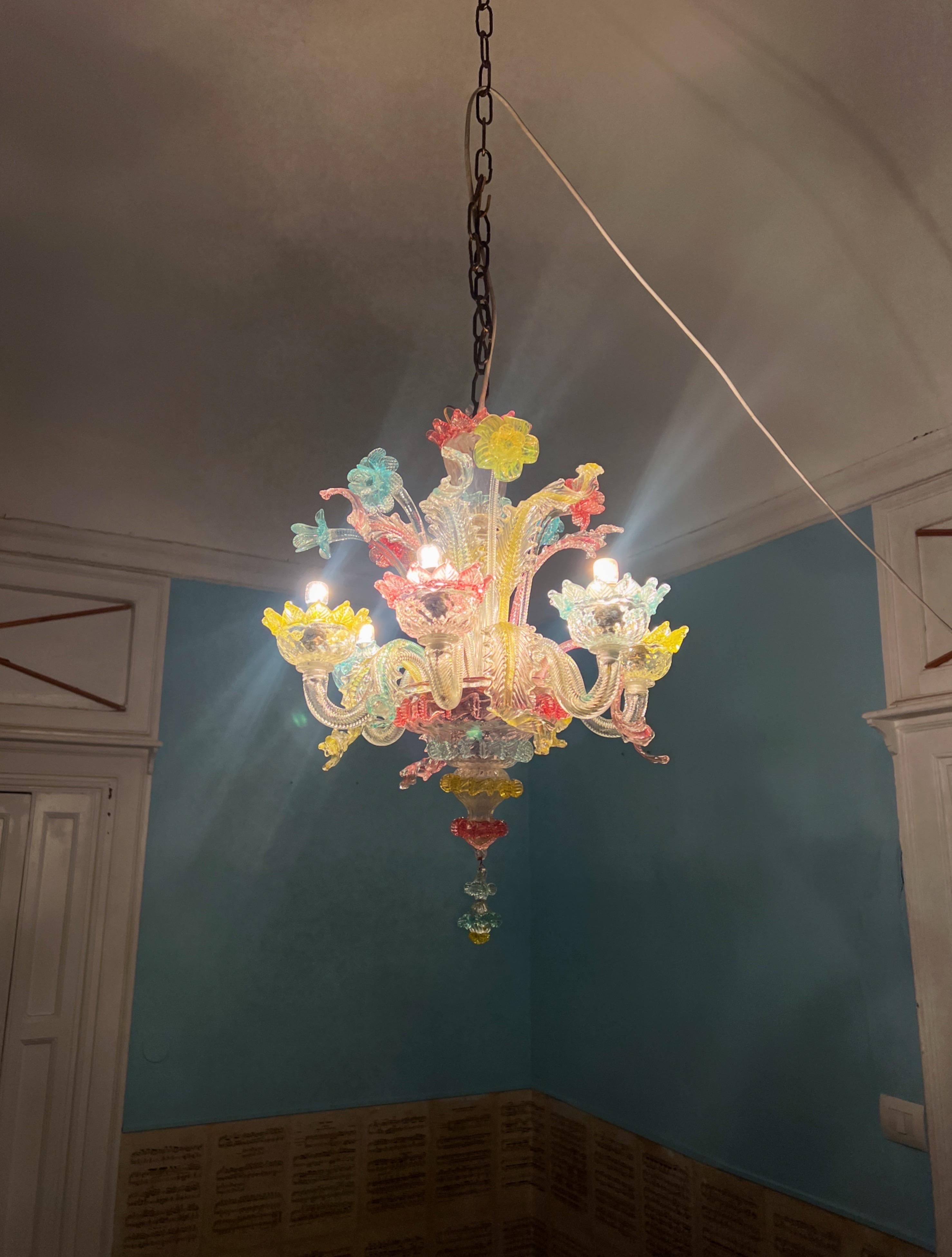 Lámpara de cristal veneciano de Murano multicolor en venta 8