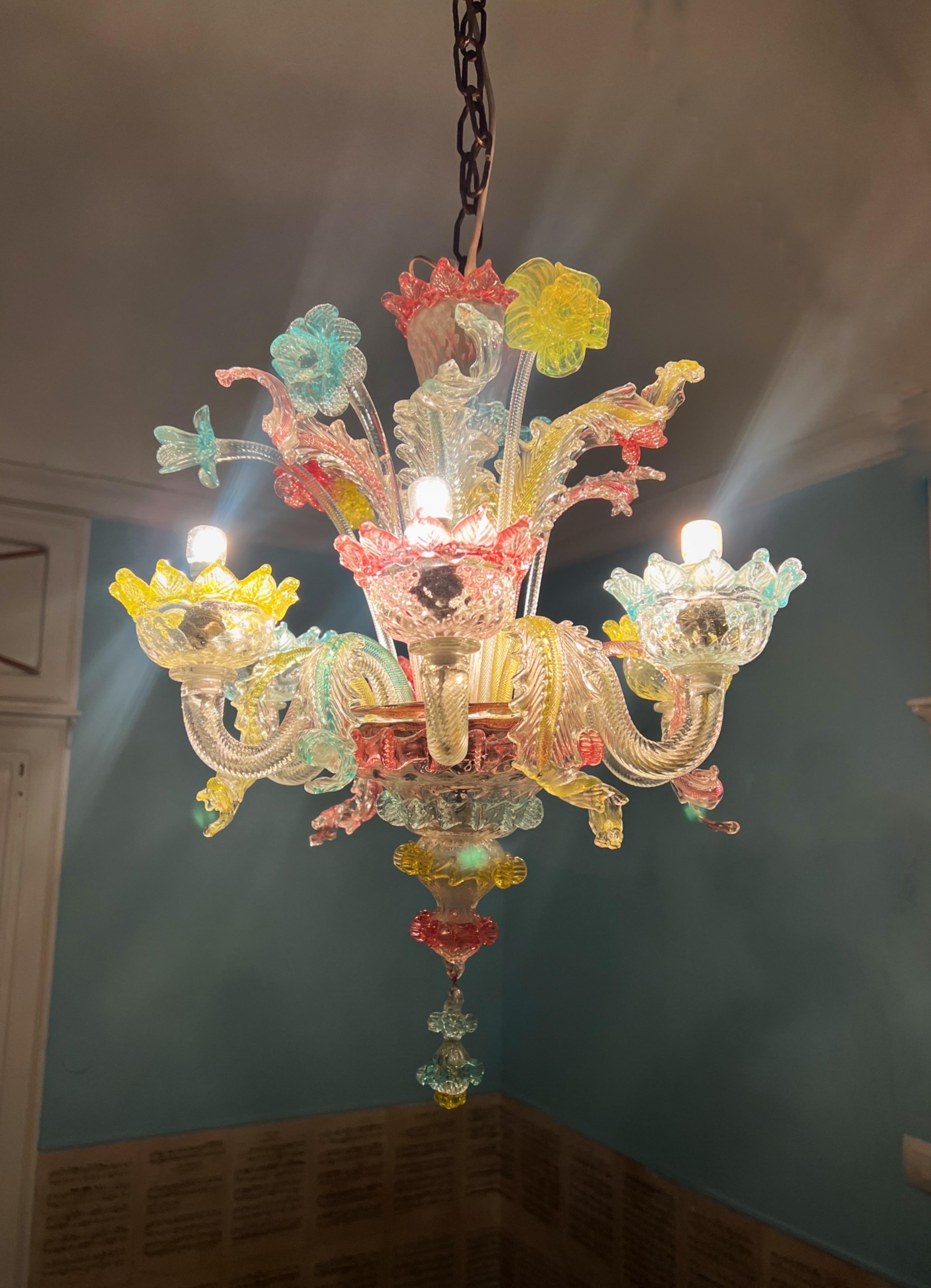 Lámpara de cristal veneciano de Murano multicolor en venta 9