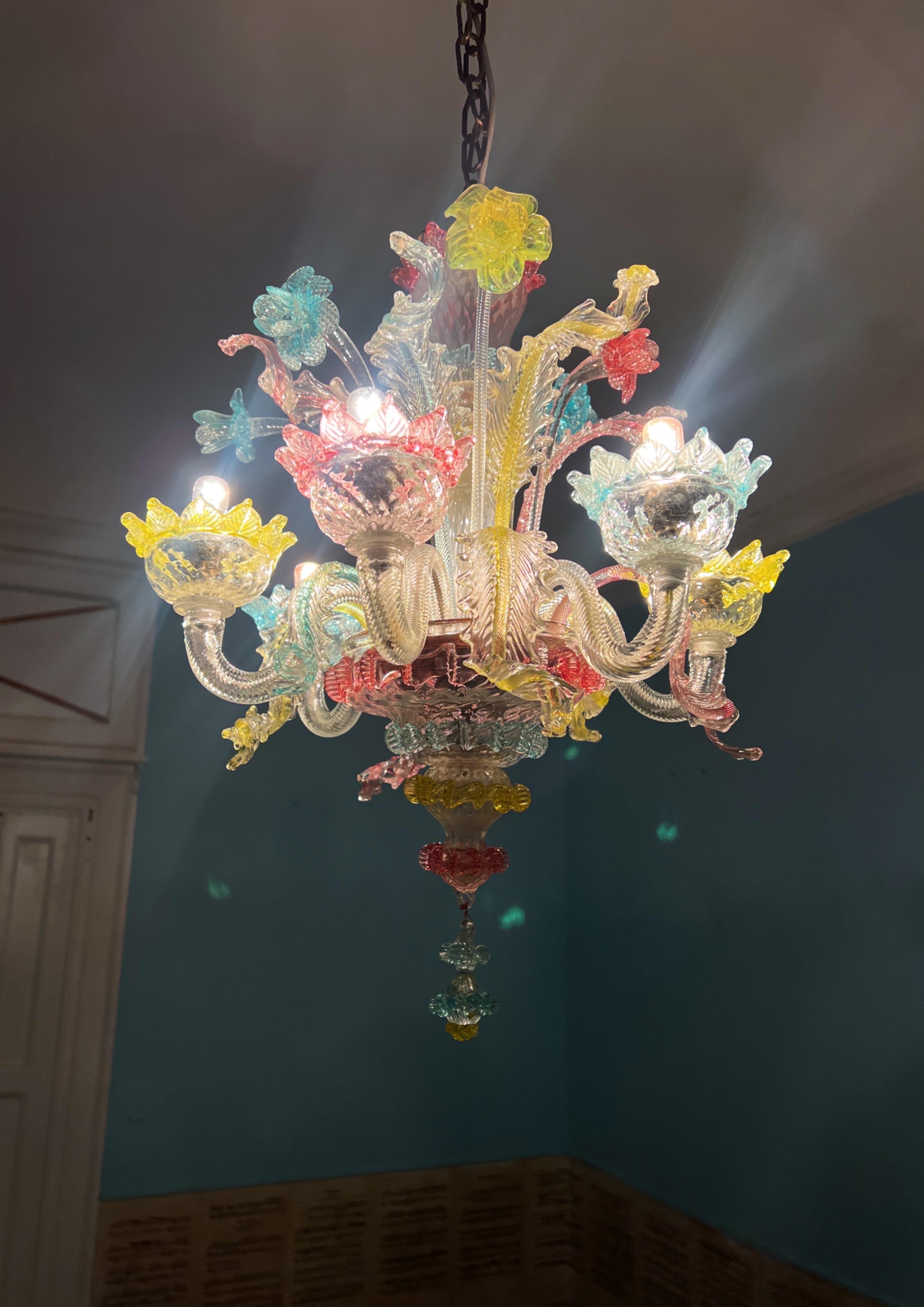 Lámpara de cristal veneciano de Murano multicolor en venta 10