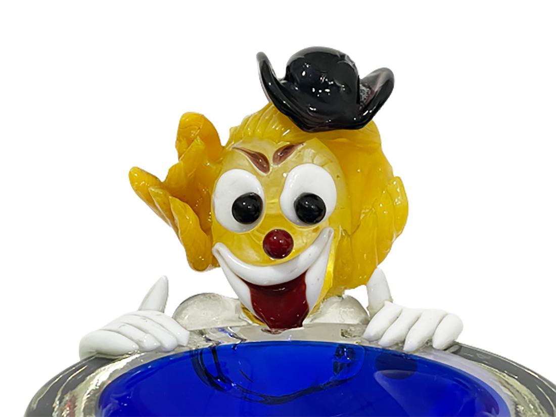 Clowns und Schwan aus venezianischem Murano-Glas, Italien, 1970er Jahre (Italienisch) im Angebot