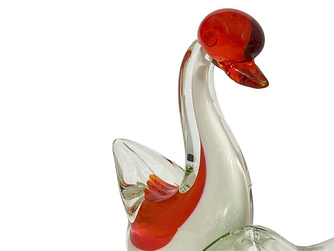 Clowns und Schwan aus venezianischem Murano-Glas, Italien, 1970er Jahre (20. Jahrhundert) im Angebot