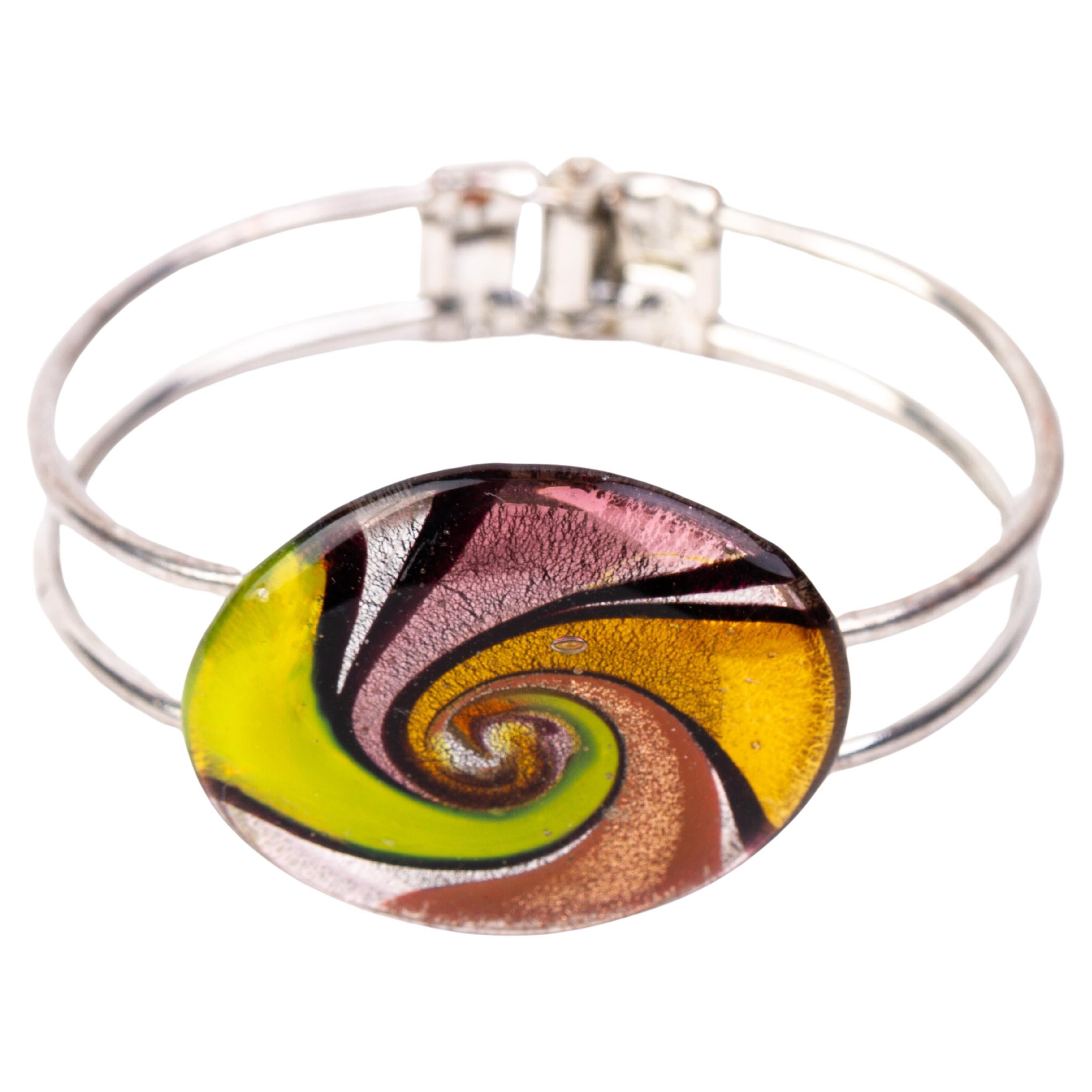 Murano Venetian Glass Designer Bracelet  For Sale