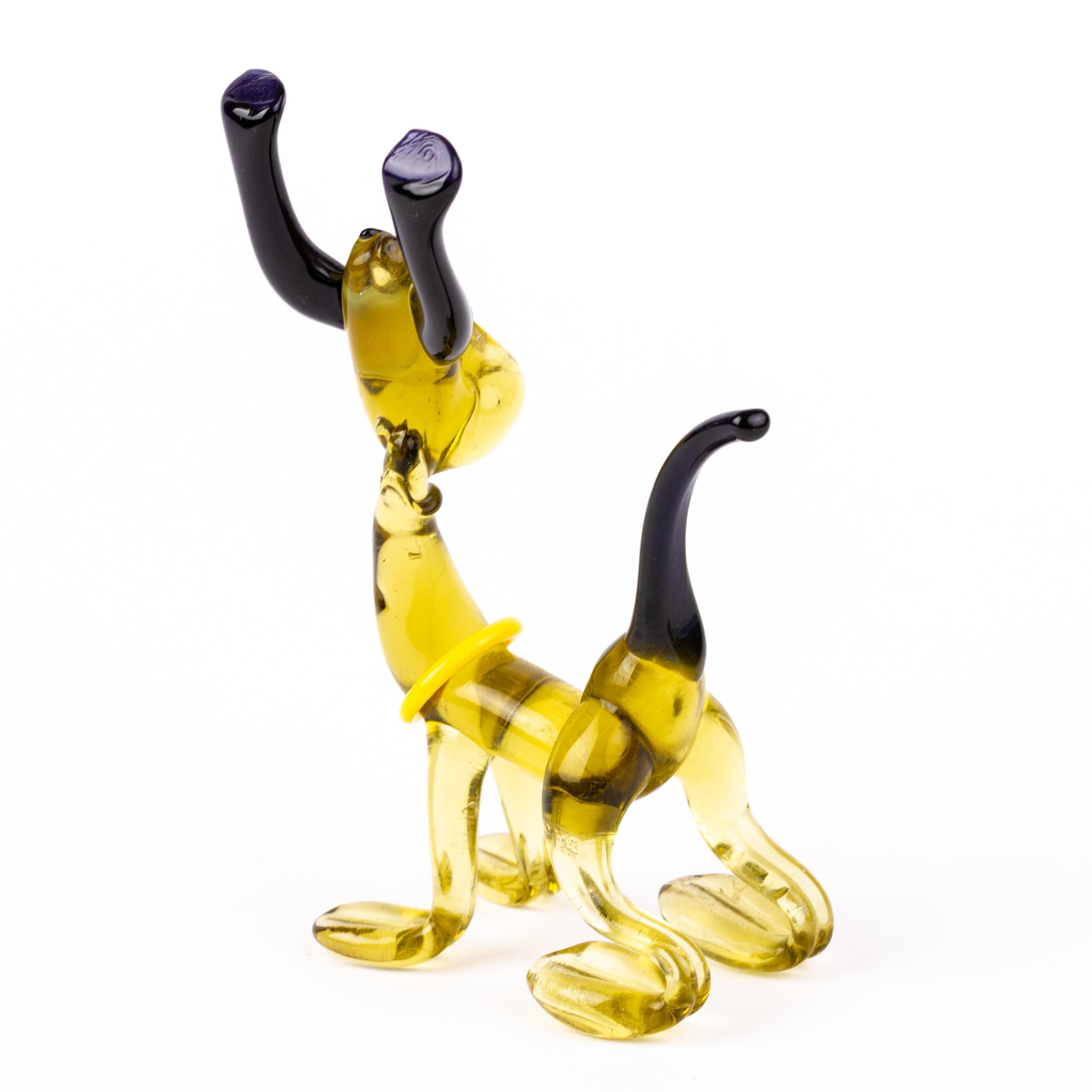 Murano Venetian Glass Designer Sculpture Dog In Good Condition In Nottingham, GB