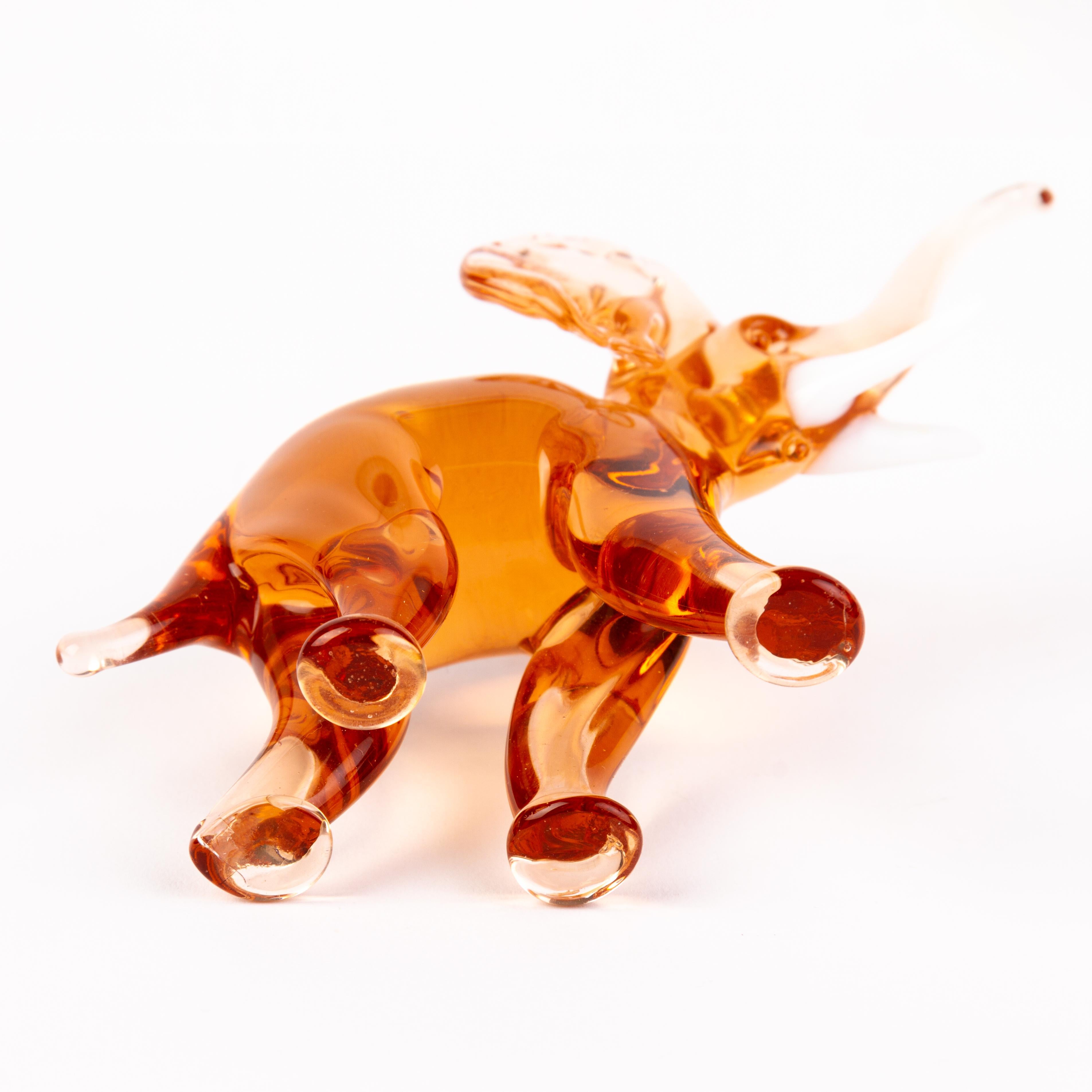 Murano Venetian Glass Designer Sculpture Elephant  1
