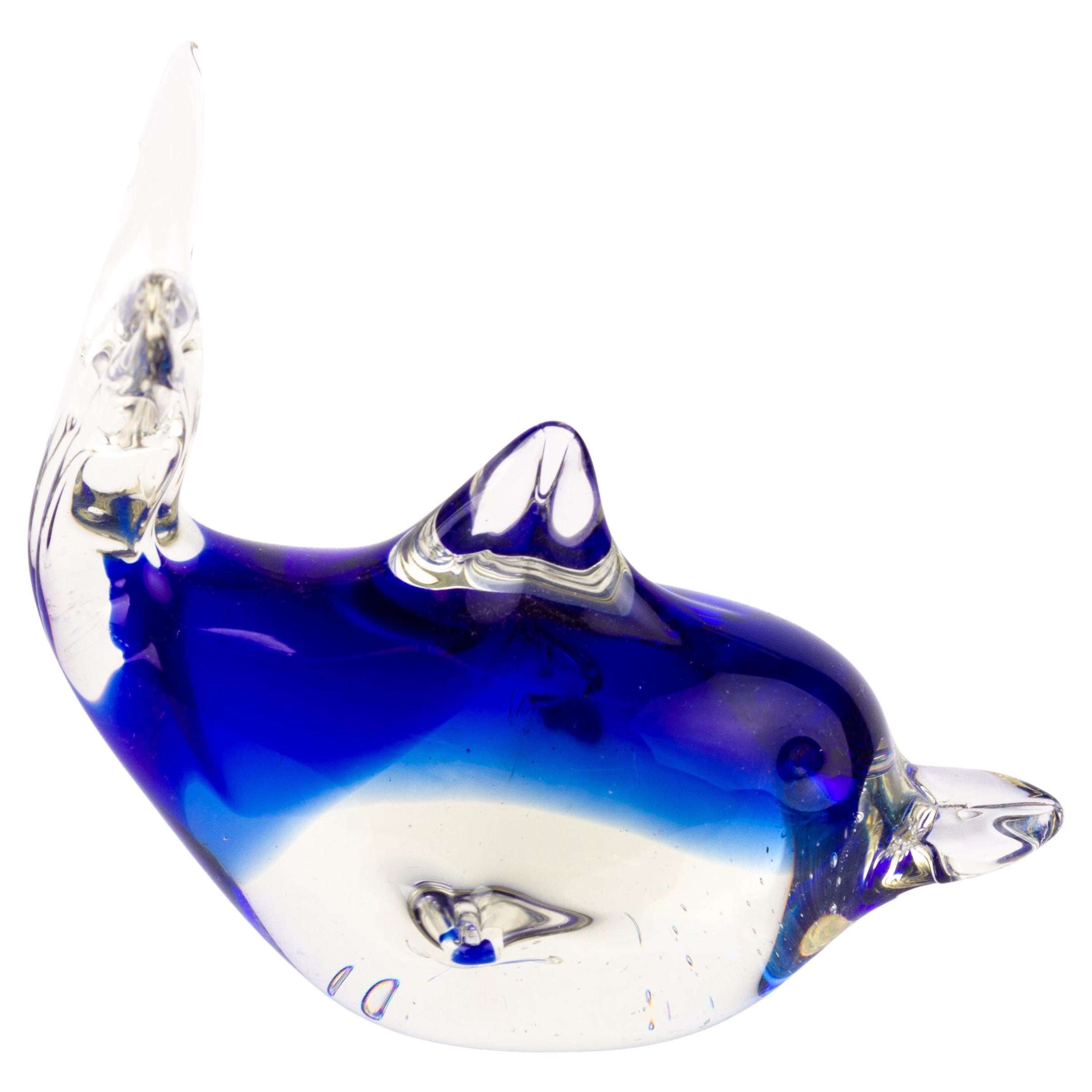 Murano Venetian Glass Designer Sculpture Fish  For Sale
