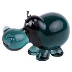 Murano Venetian Glass Designer Sculpture Hippo