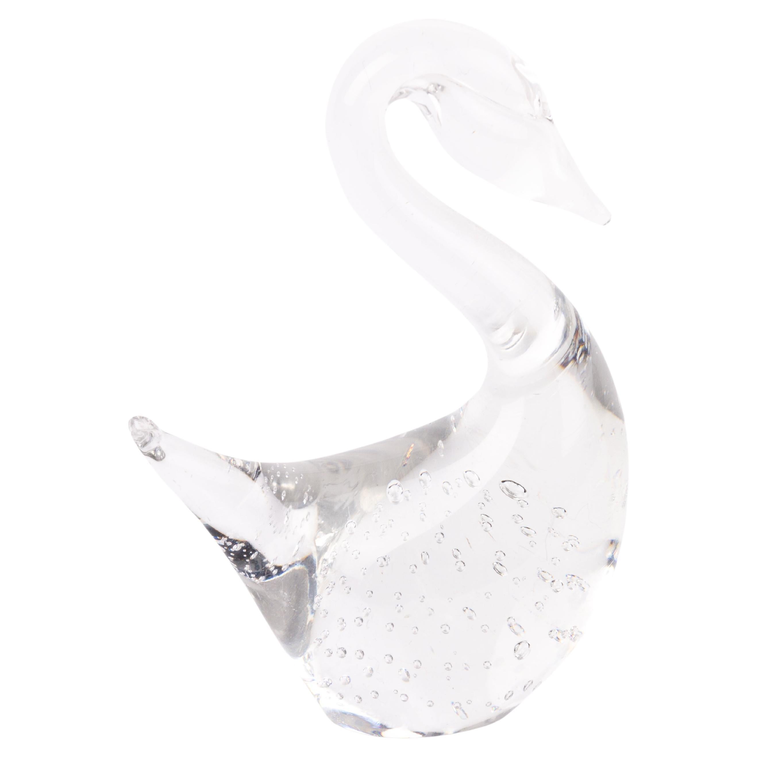 Murano Venetian Glass Designer Sculpture Swan