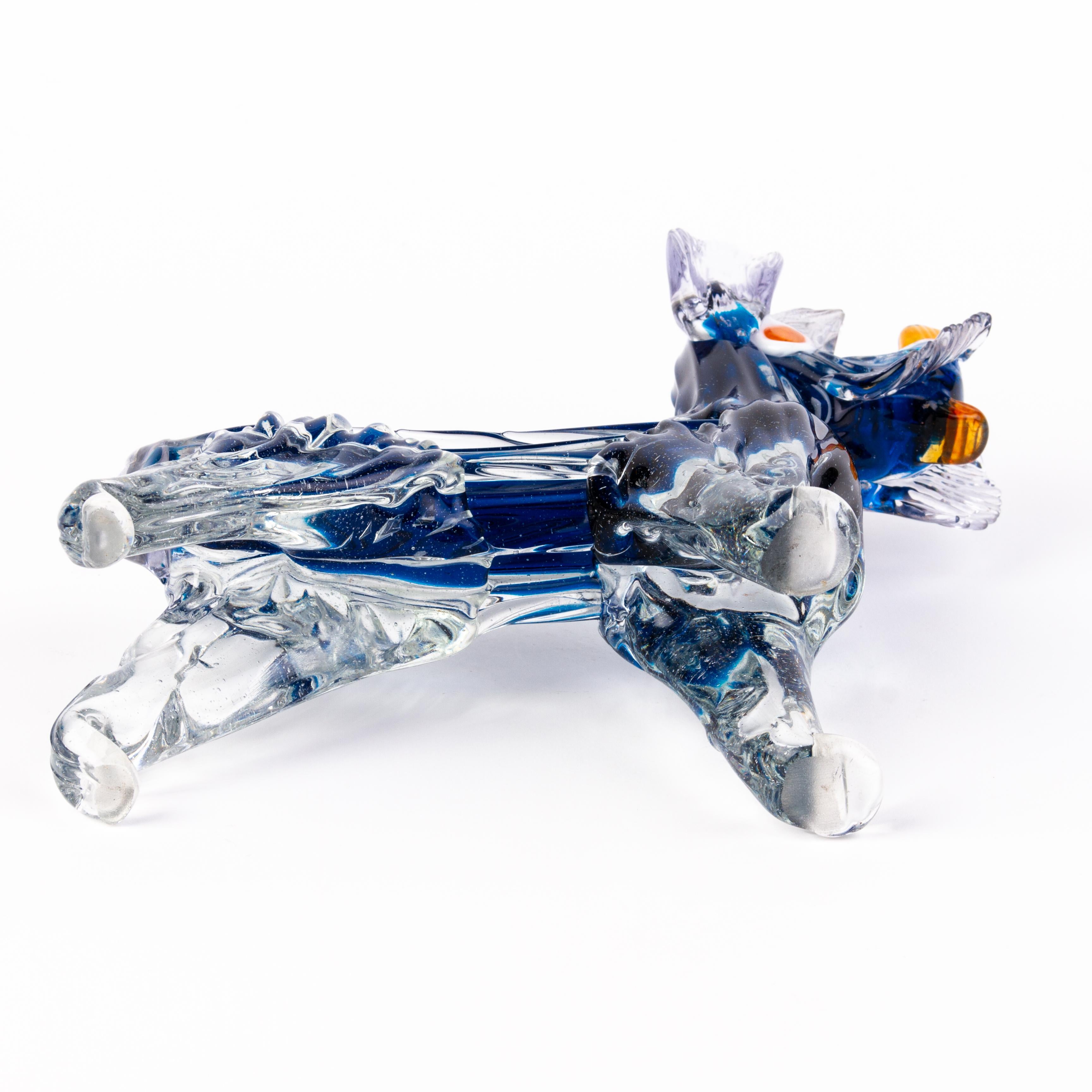 Murano Venetian Glass Designer Sculpture Terrier Dog For Sale 1