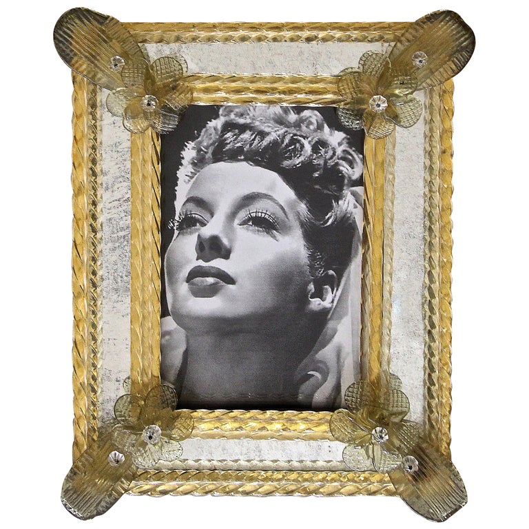 Murano Glass Gold Wall Picture Frame at 1stDibs