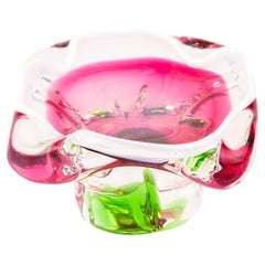 Vintage Murano Venetian Glass Opalescent Designer Sommerso Bowl 