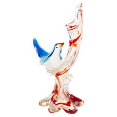 Murano Venetian Glass Sculpture Bird Spill Vase