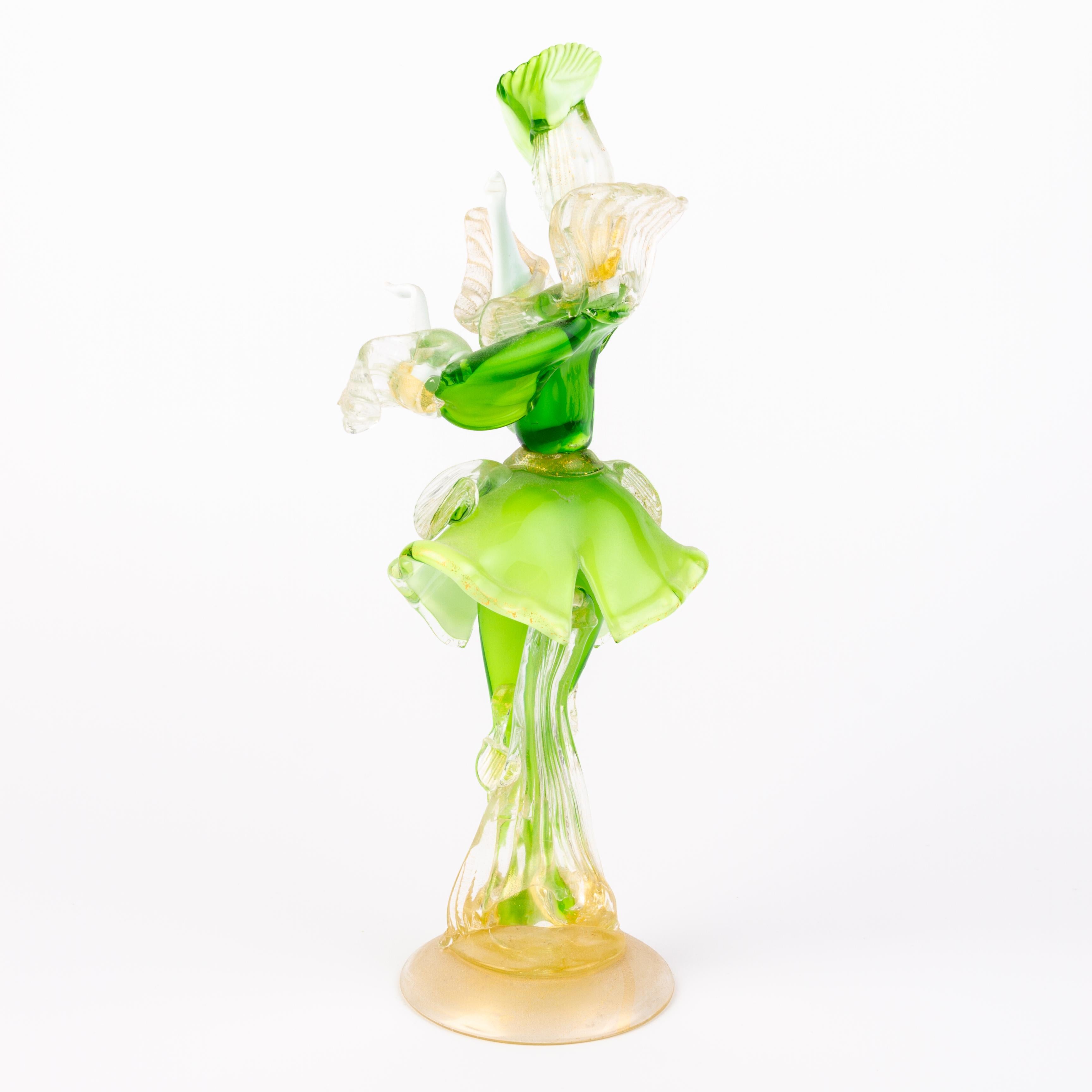 20th Century Murano Venetian Glass Sculpture Dancer For Sale