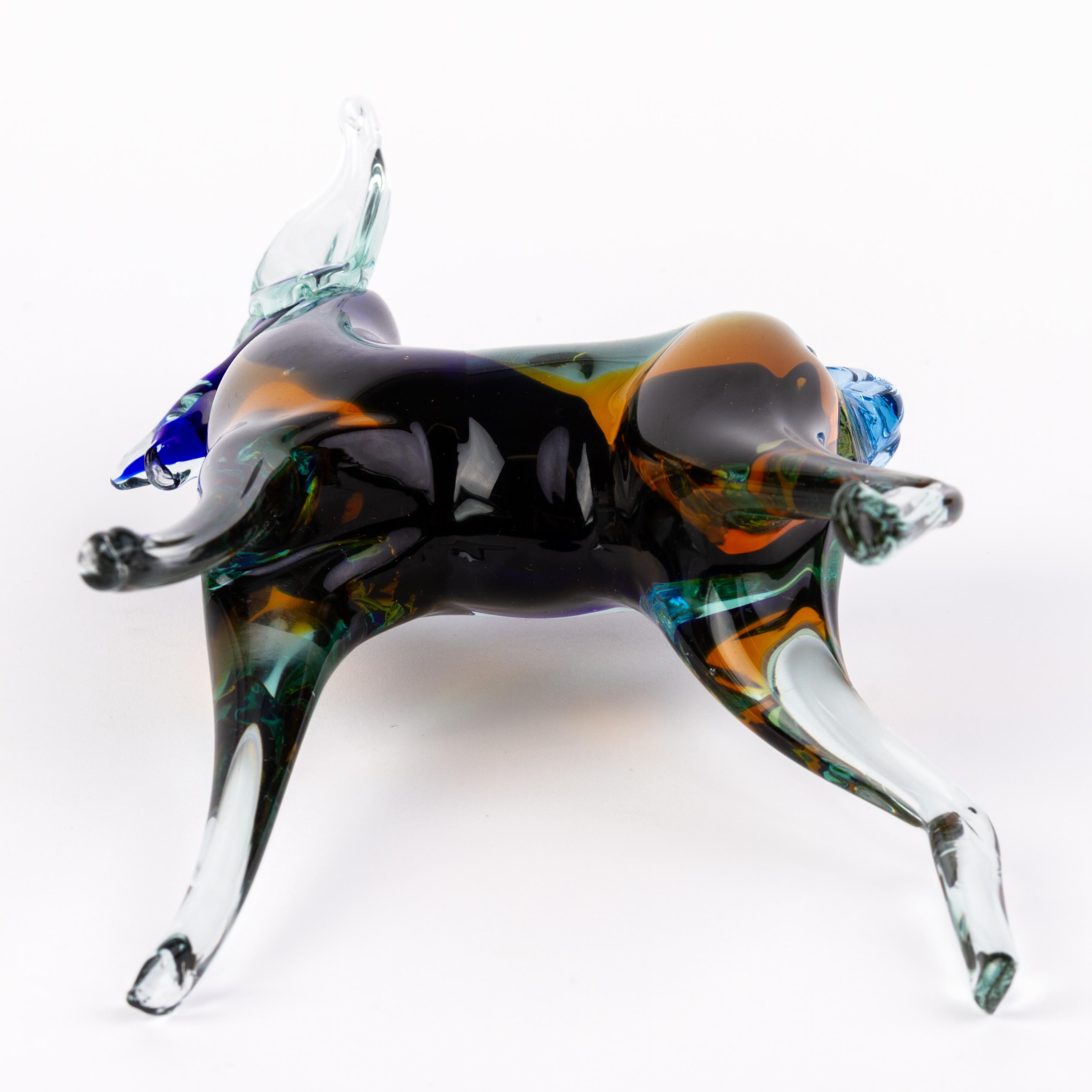 20th Century Murano Venetian Glass Sculpture Deer For Sale