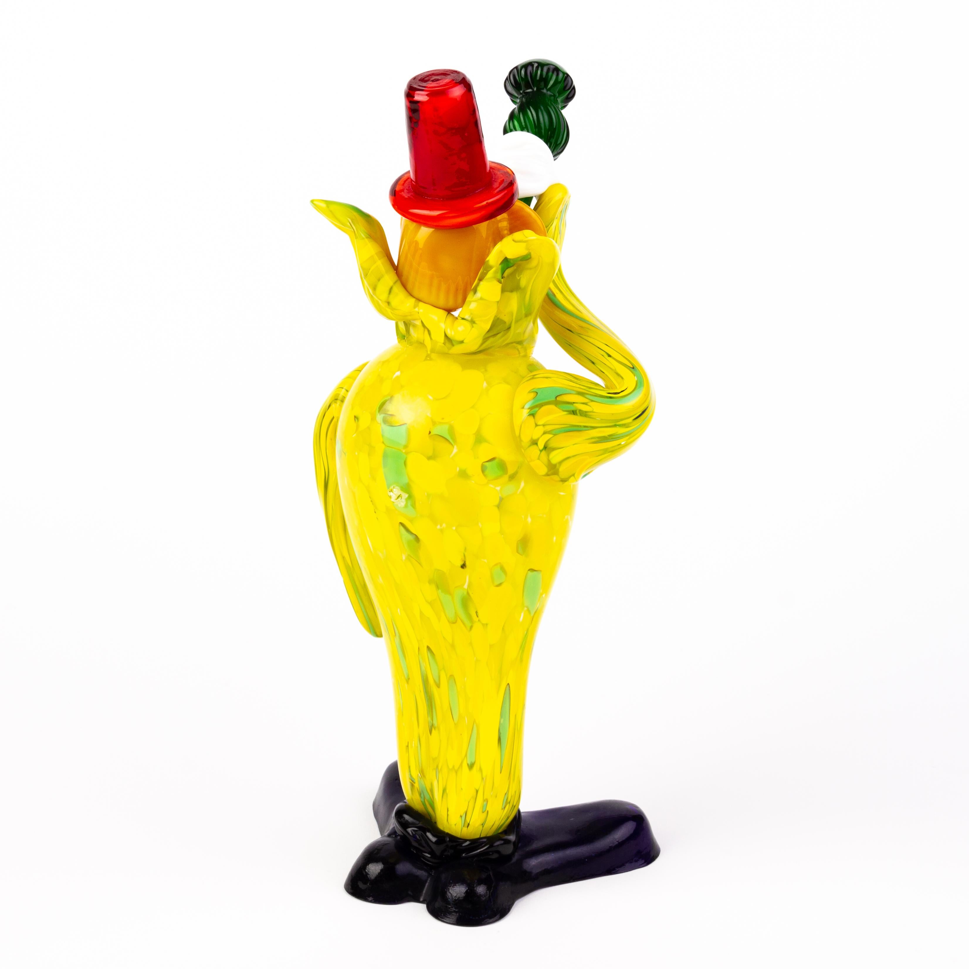Murano Venetian Glass Sculpture Designer Clown In Good Condition For Sale In Nottingham, GB