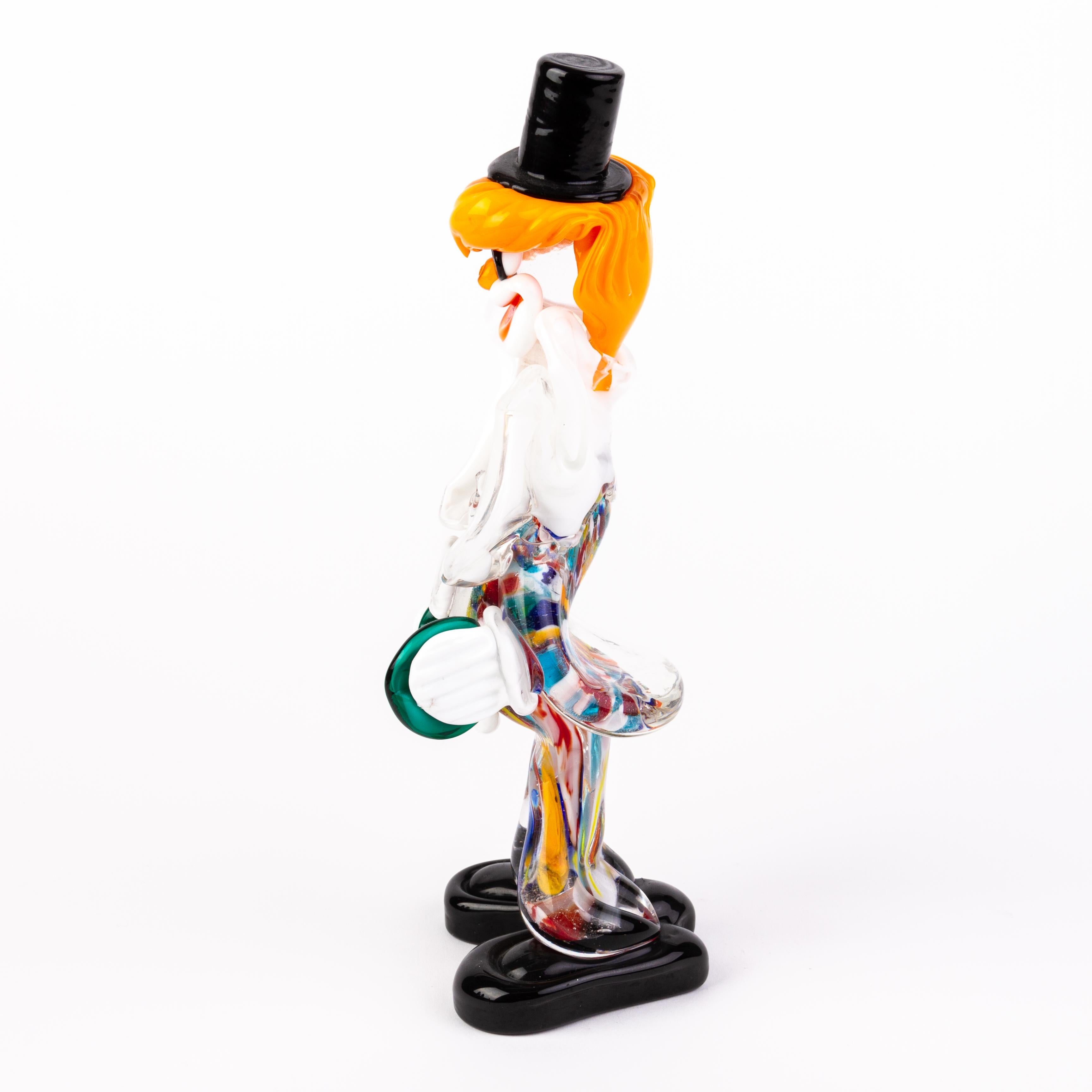 20th Century Murano Venetian Glass Sculpture Designer Clown For Sale