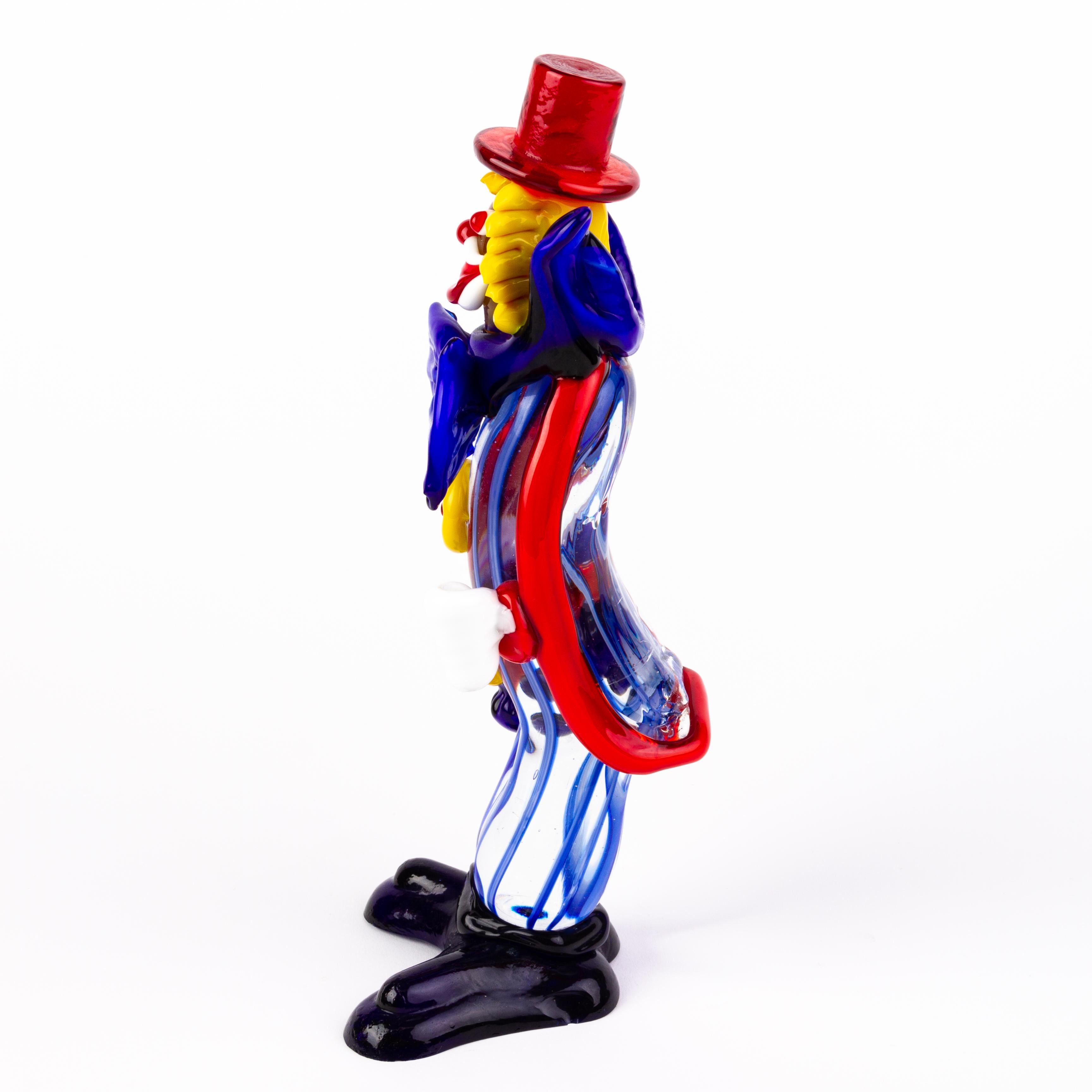 20th Century Murano Venetian Glass Sculpture Designer Clown For Sale