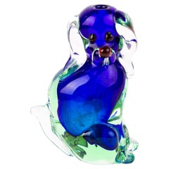 Murano Venetian Glass Sculpture Dog
