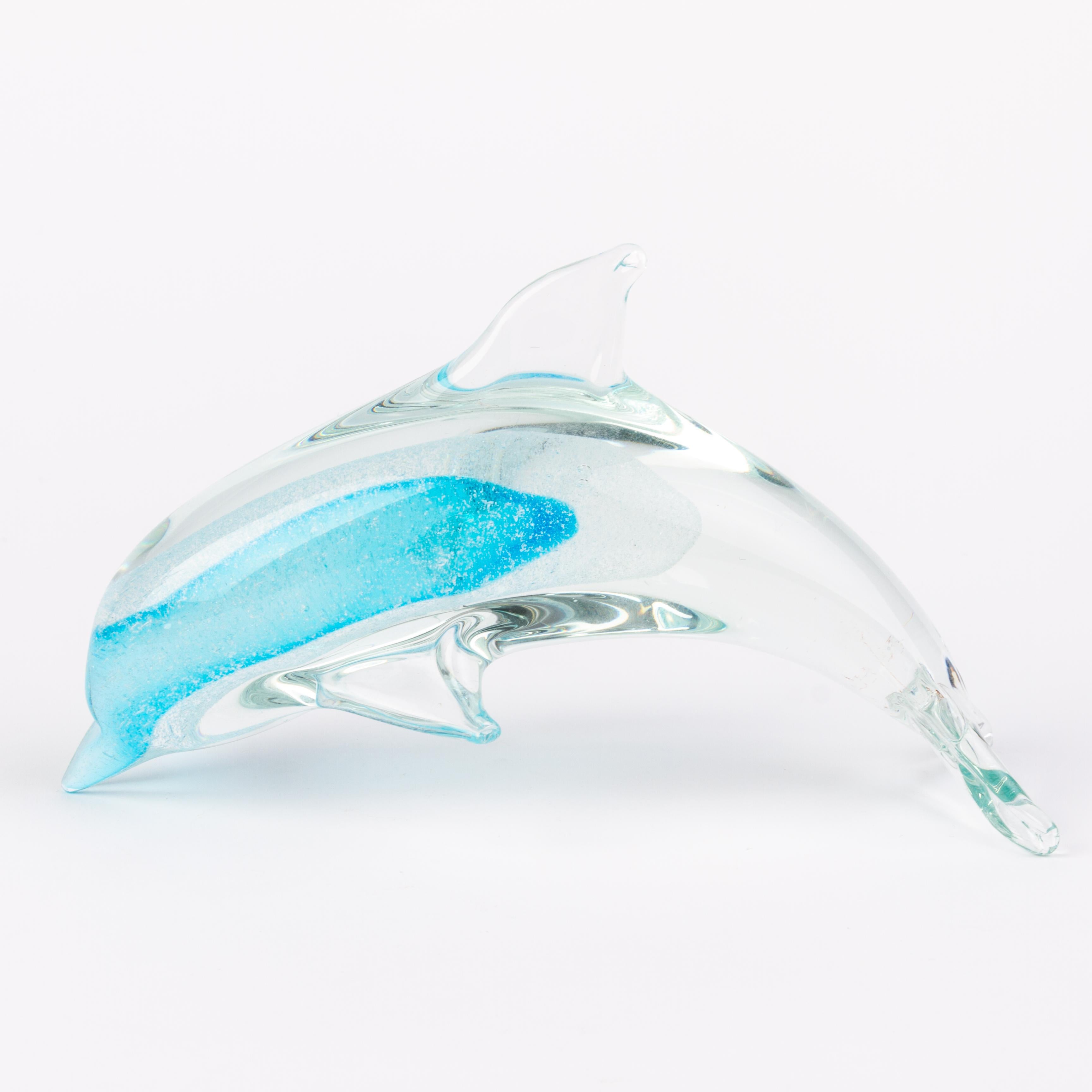 Murano Venetian Glass Sculpture Dolphin In Good Condition For Sale In Nottingham, GB