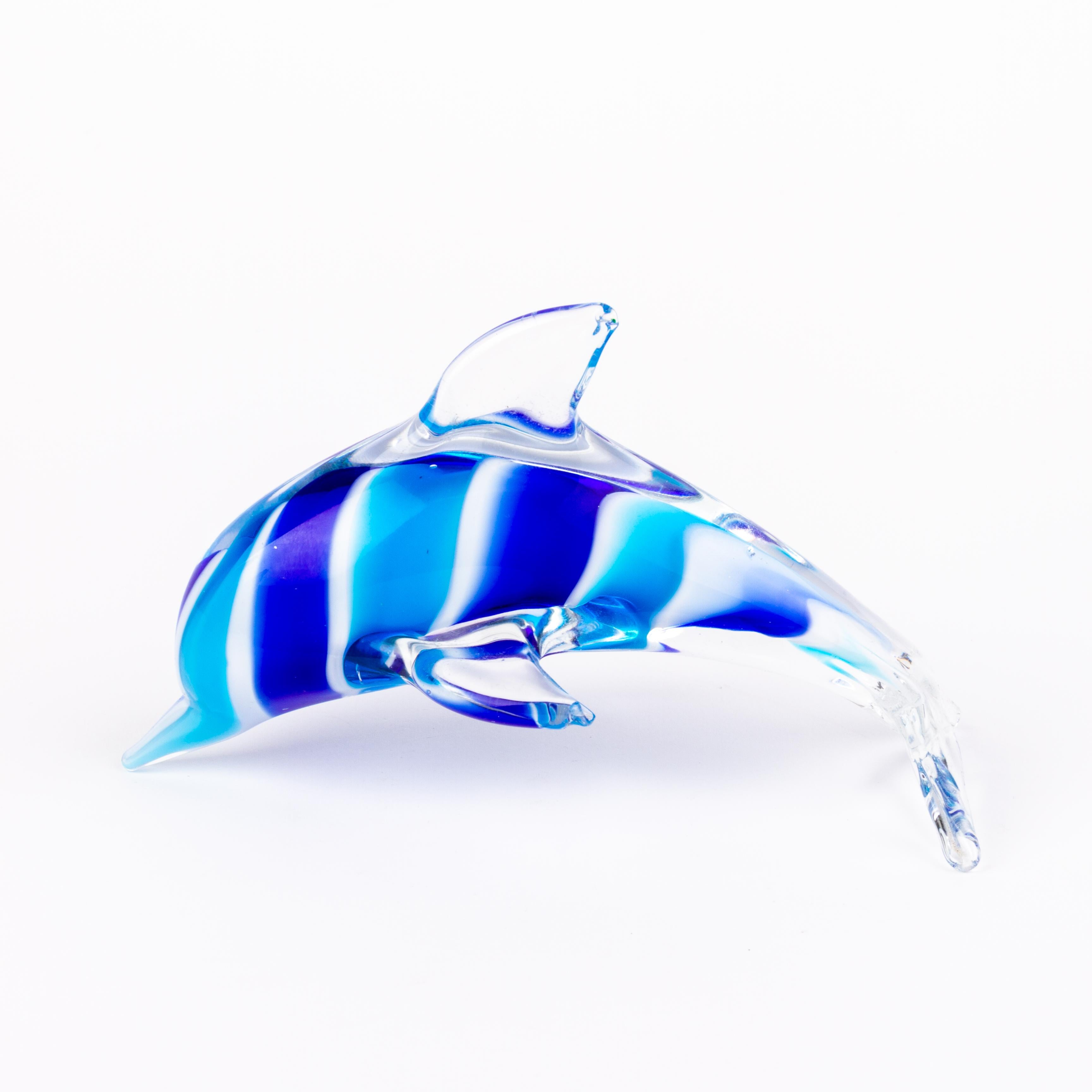 Murano Venetian Glass Sculpture Dolphin In Good Condition In Nottingham, GB