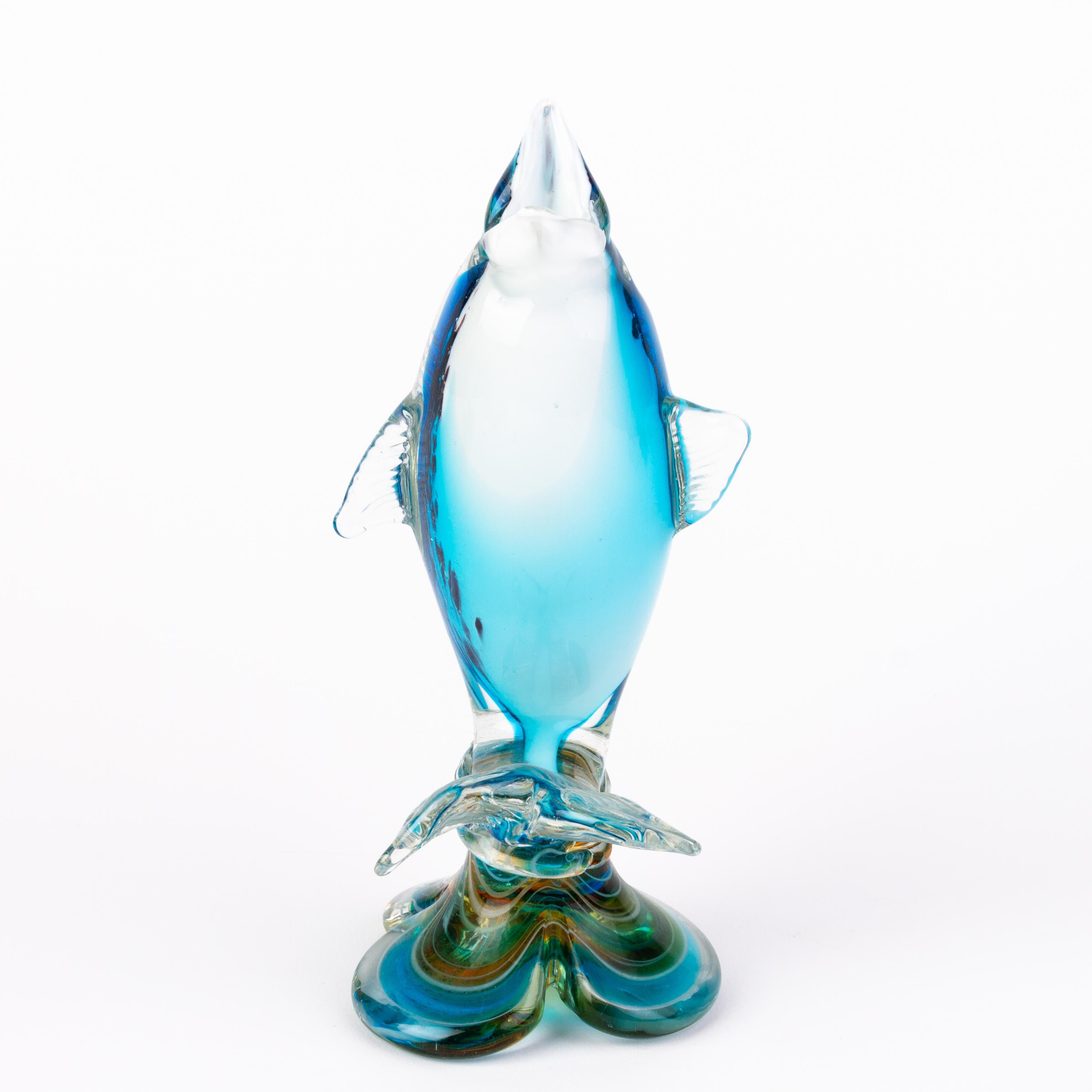 Murano Venetian Glass Sculpture Fish Vase 
Good condition
Free international shipping.