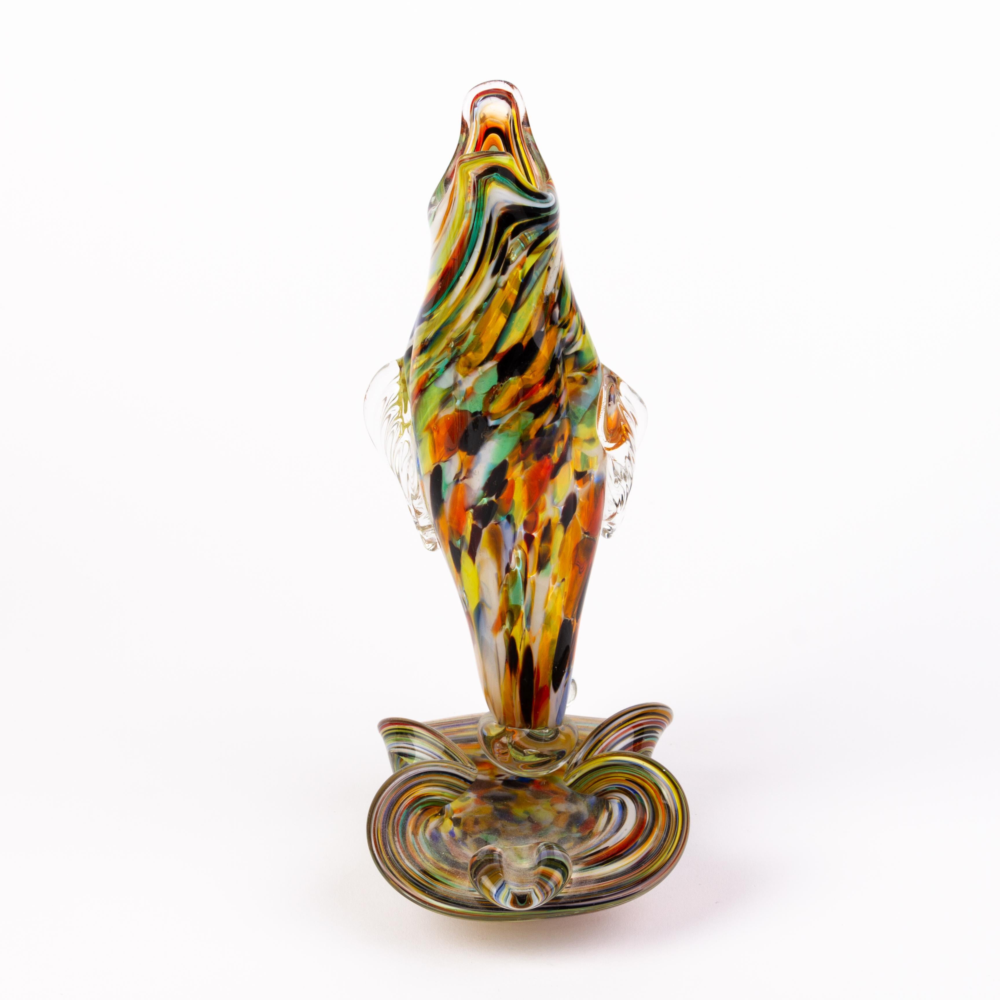 Murano Venetian Glass Sculpture Fish Vase 
Good condition
Free international shipping.