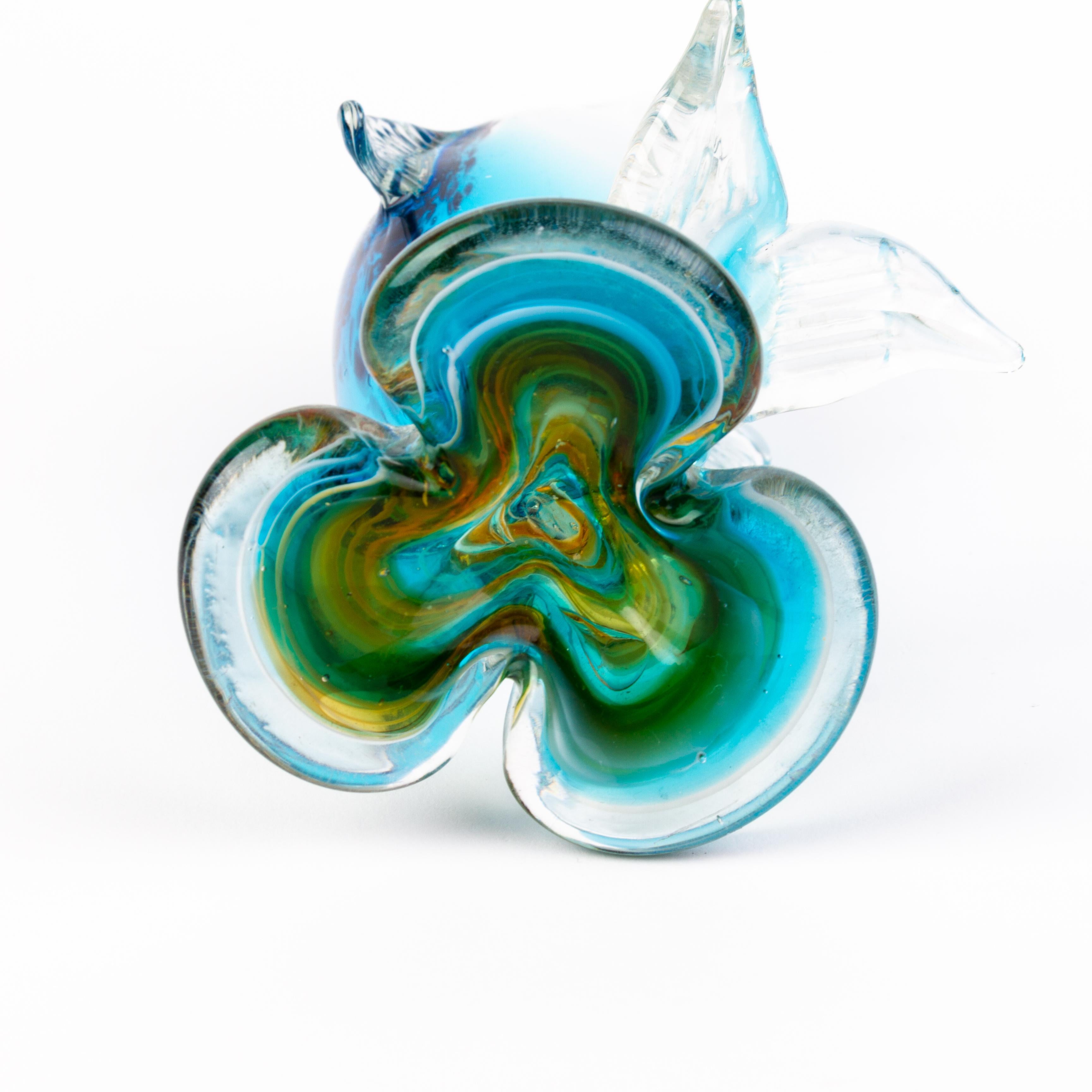 Murano Venetian Glass Sculpture Fish Vase  For Sale 1
