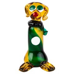 Vintage Murano Venetian Glass Sculpture of Clown Dog