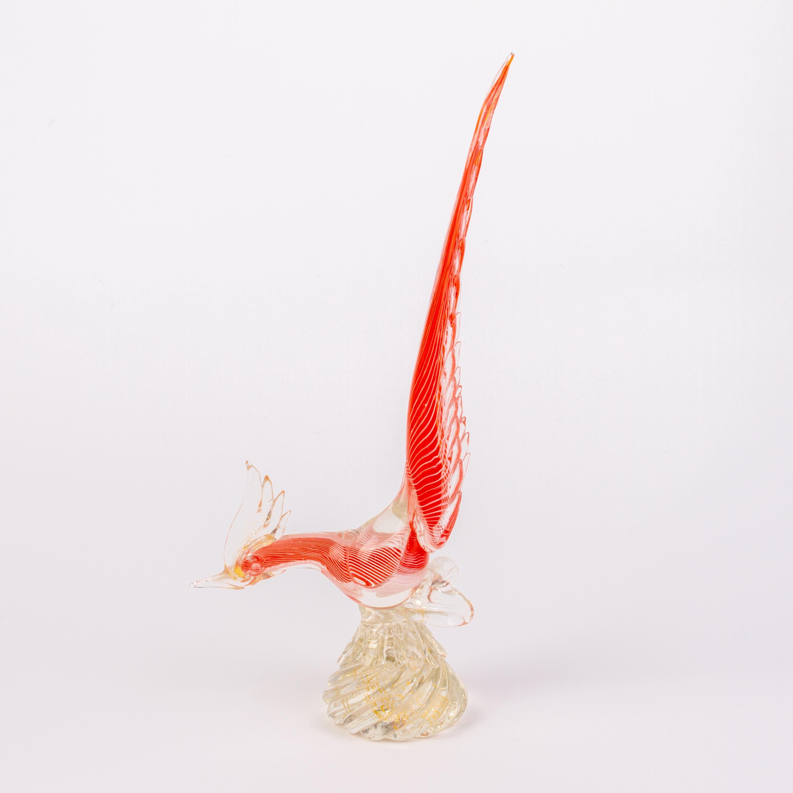 Murano Venetian Glass Sculpture Pheasant In Good Condition For Sale In Nottingham, GB