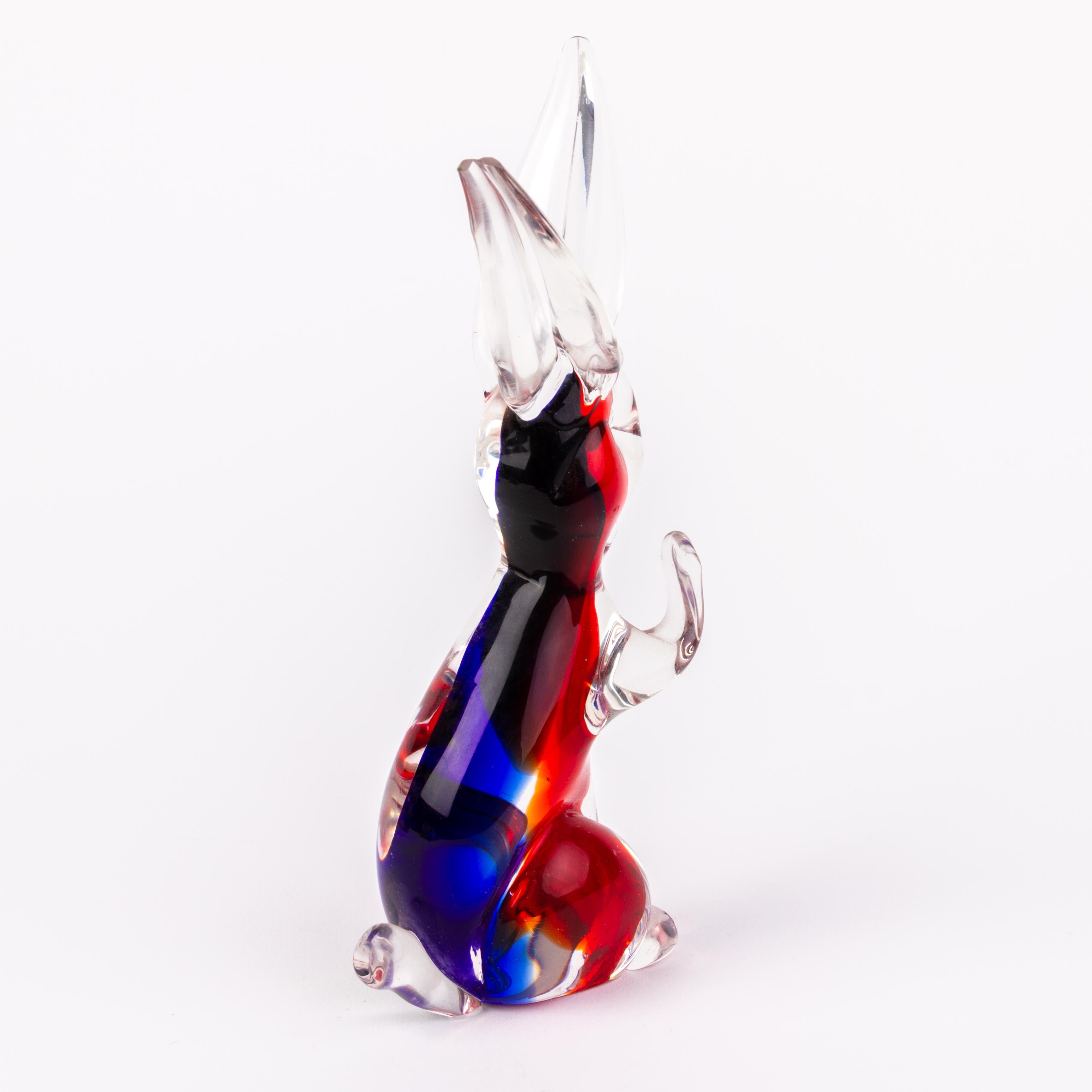 Murano Venetian Glass Sculpture Rabbit In Good Condition In Nottingham, GB