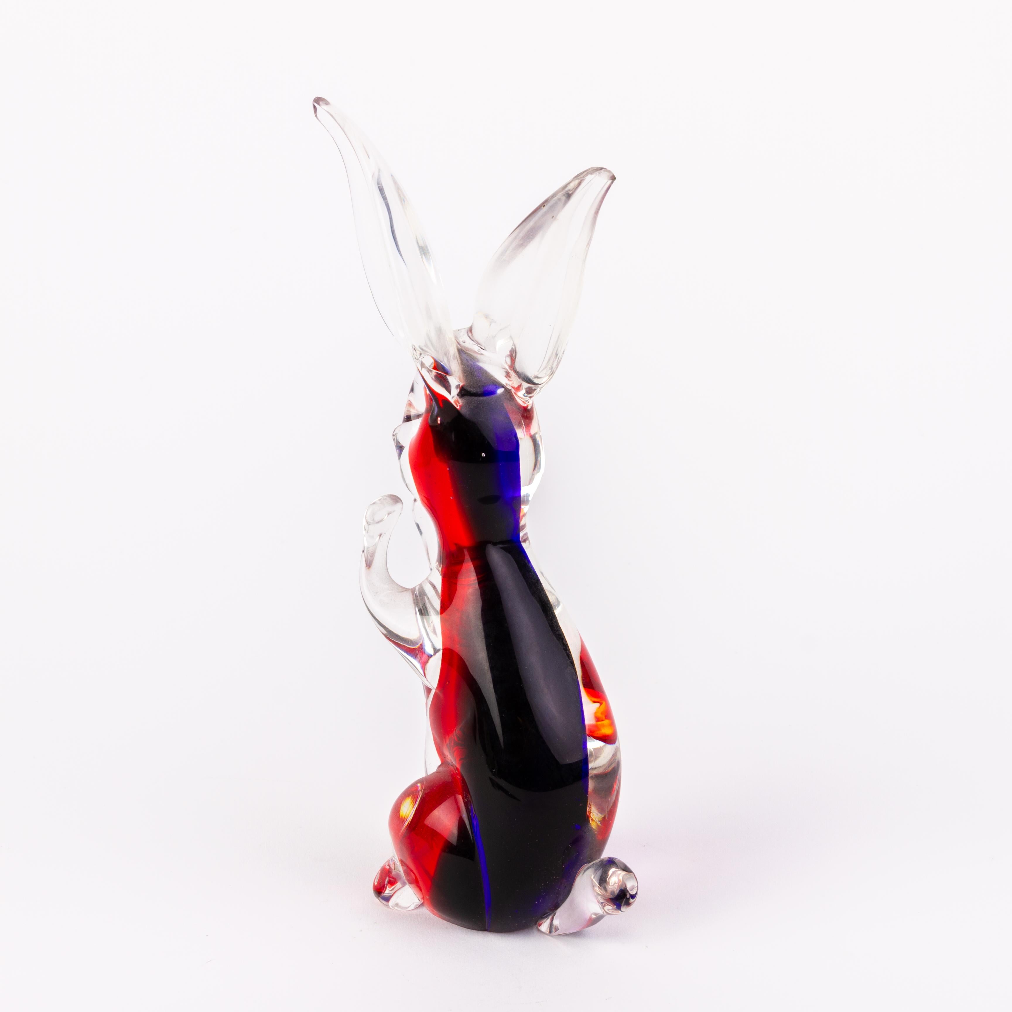 20th Century Murano Venetian Glass Sculpture Rabbit For Sale