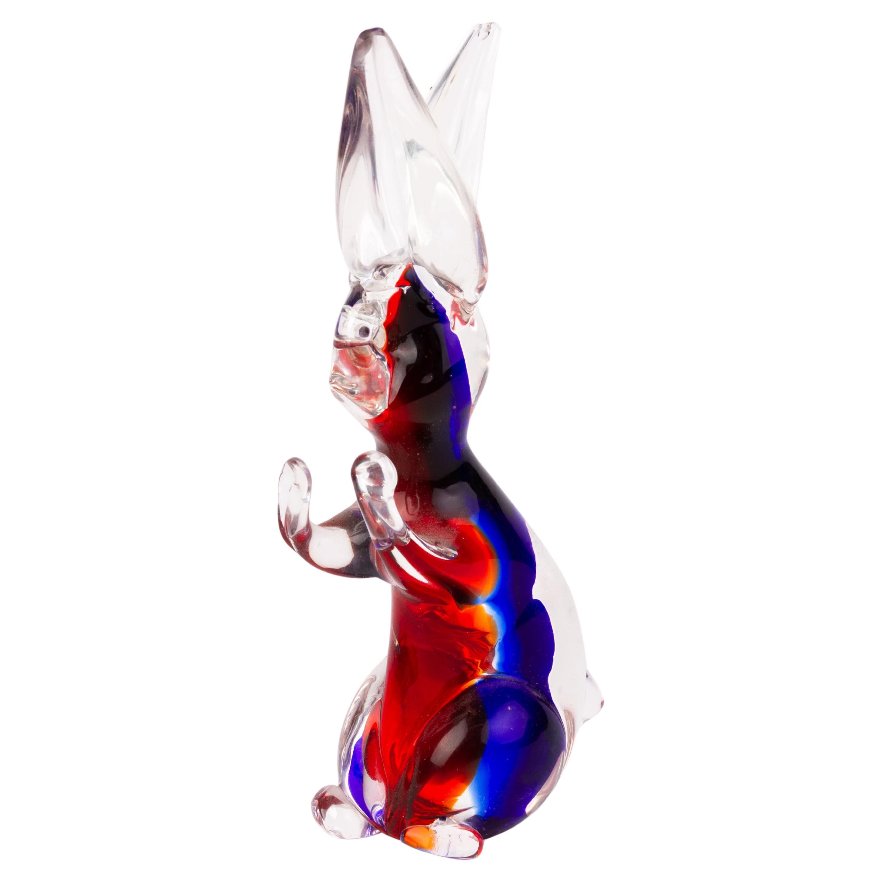 Murano Venetian Glass Sculpture Rabbit For Sale