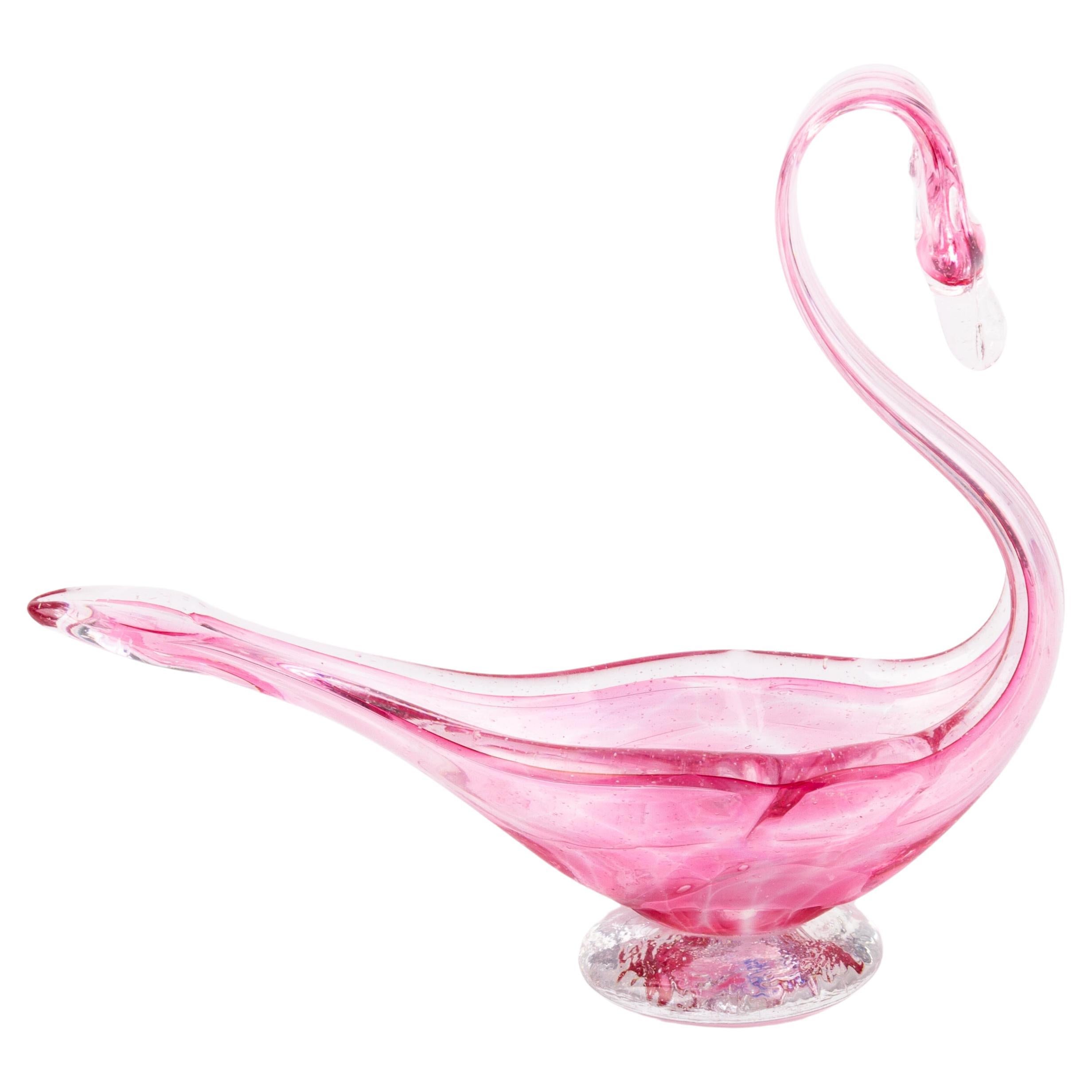 Murano Venetian Glass Sculpture Swan