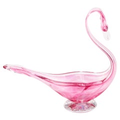 Murano Venetian Glass Sculpture Swan