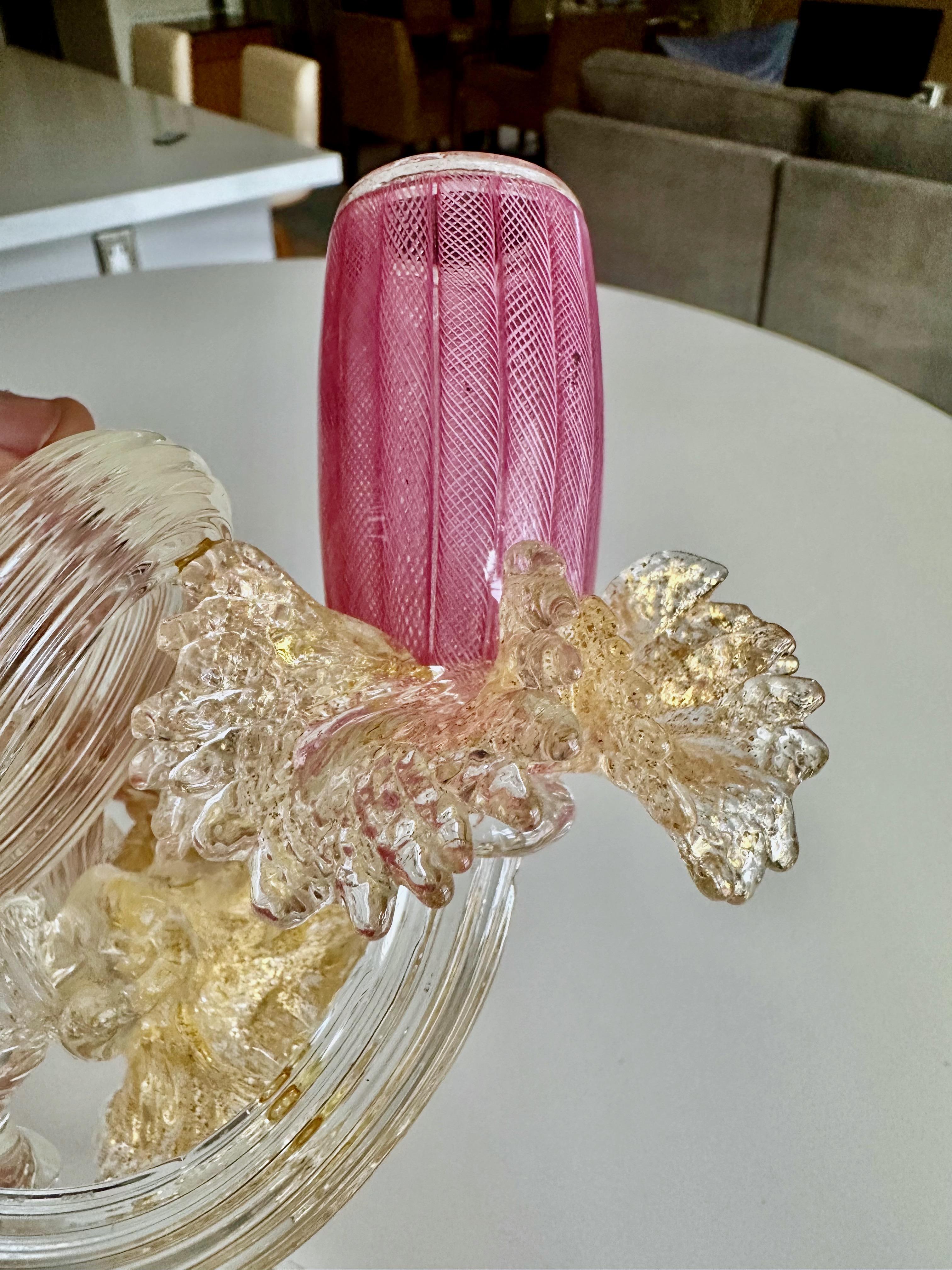 Organische venezianische Murano-Kandelaber aus Gold und klarem Kunstglas im Angebot 9