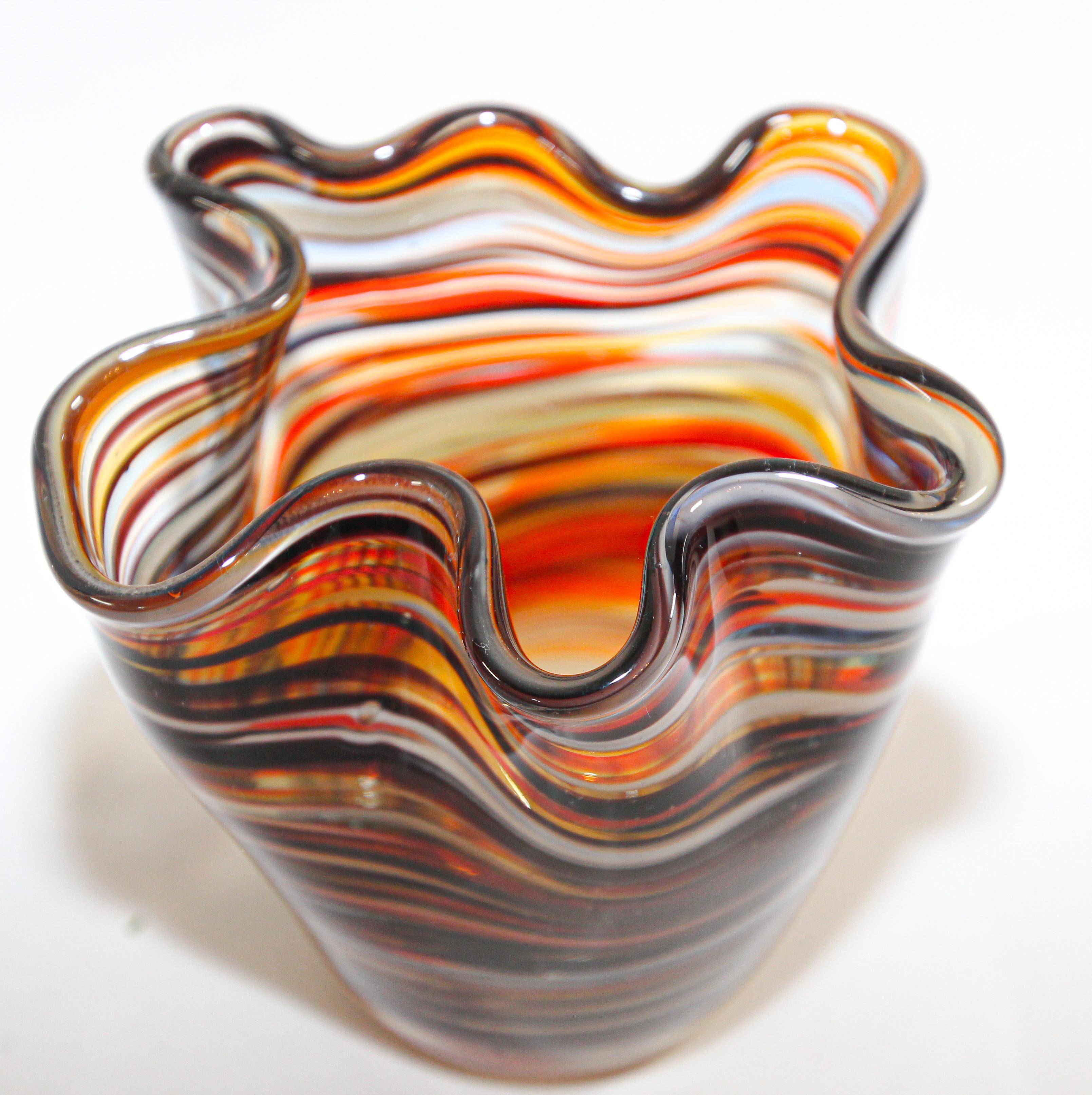 Murano Venetian Hand Blown Art Glass Vase 1