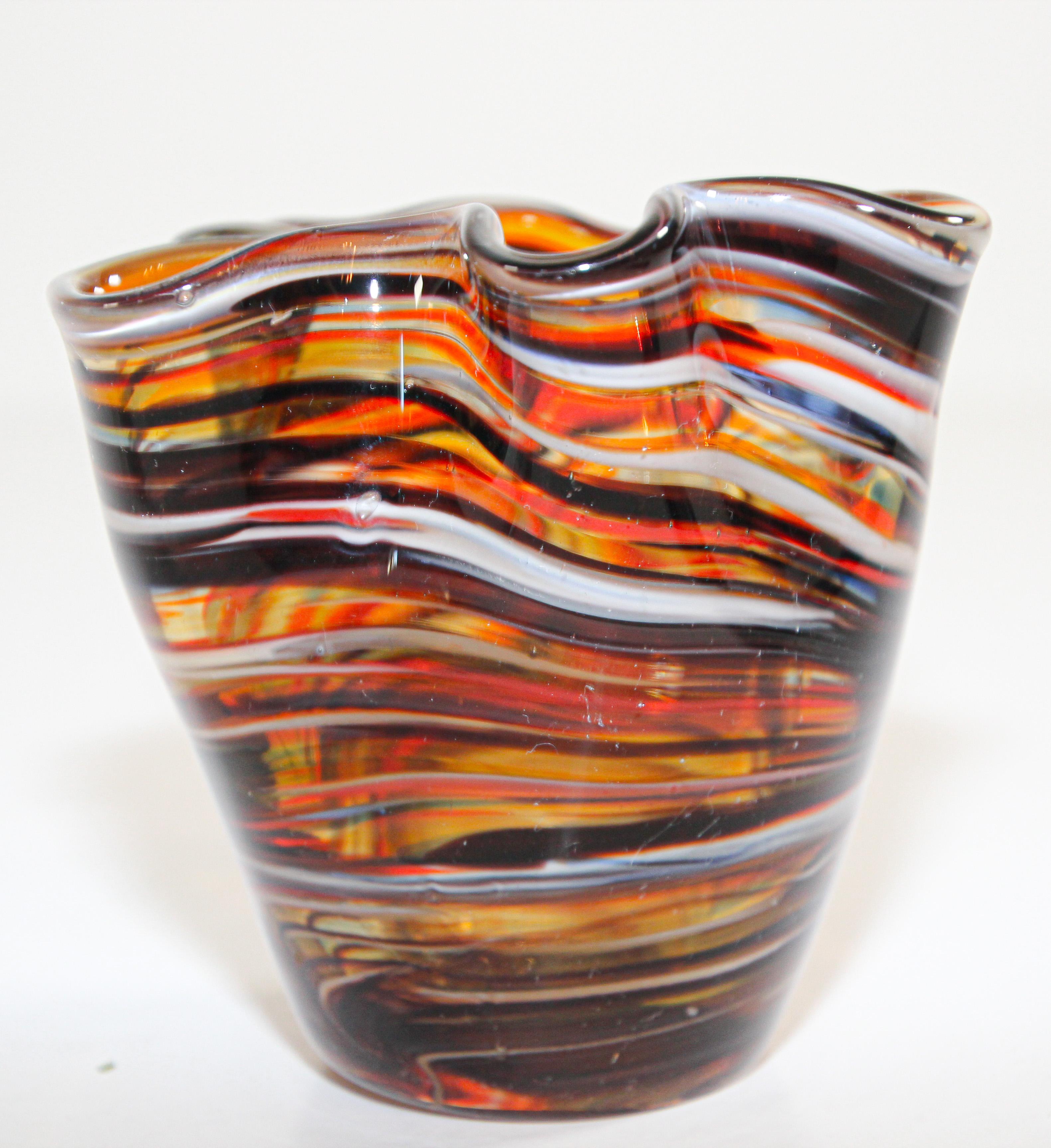 Murano Venetian Hand Blown Art Glass Vase 2