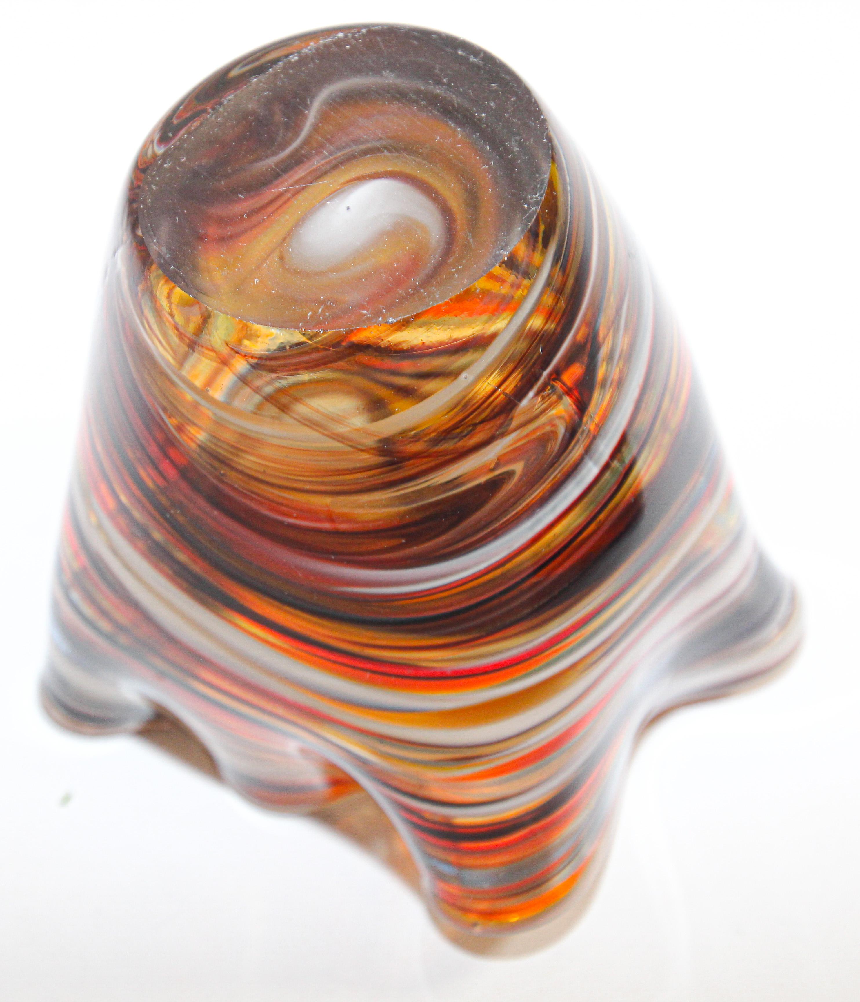 Murano Venetian Hand Blown Art Glass Vase 6