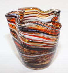 Murano Venetian Hand Blown Art Glass Vase