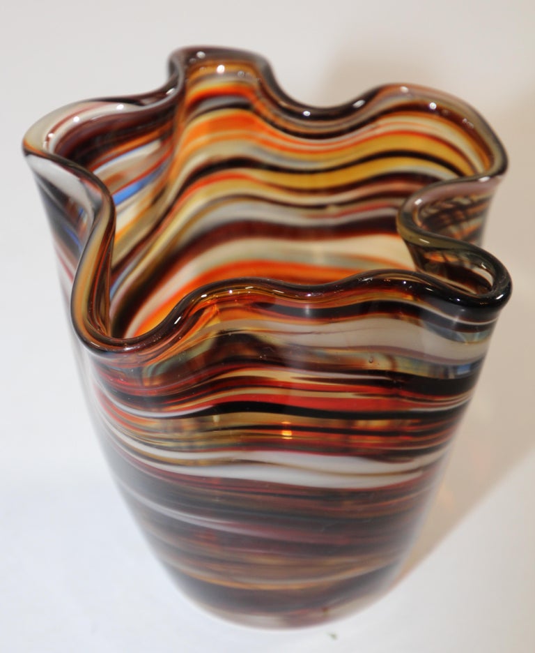 Blown Glass Murano Venetian Hand Blown Art Glass Vase