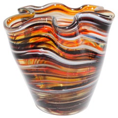 Murano Venetian Hand Blown Art Glass Vase