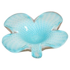 Murano Turquoise Art Glass Bowl by Alfredo Barbini, 1950s