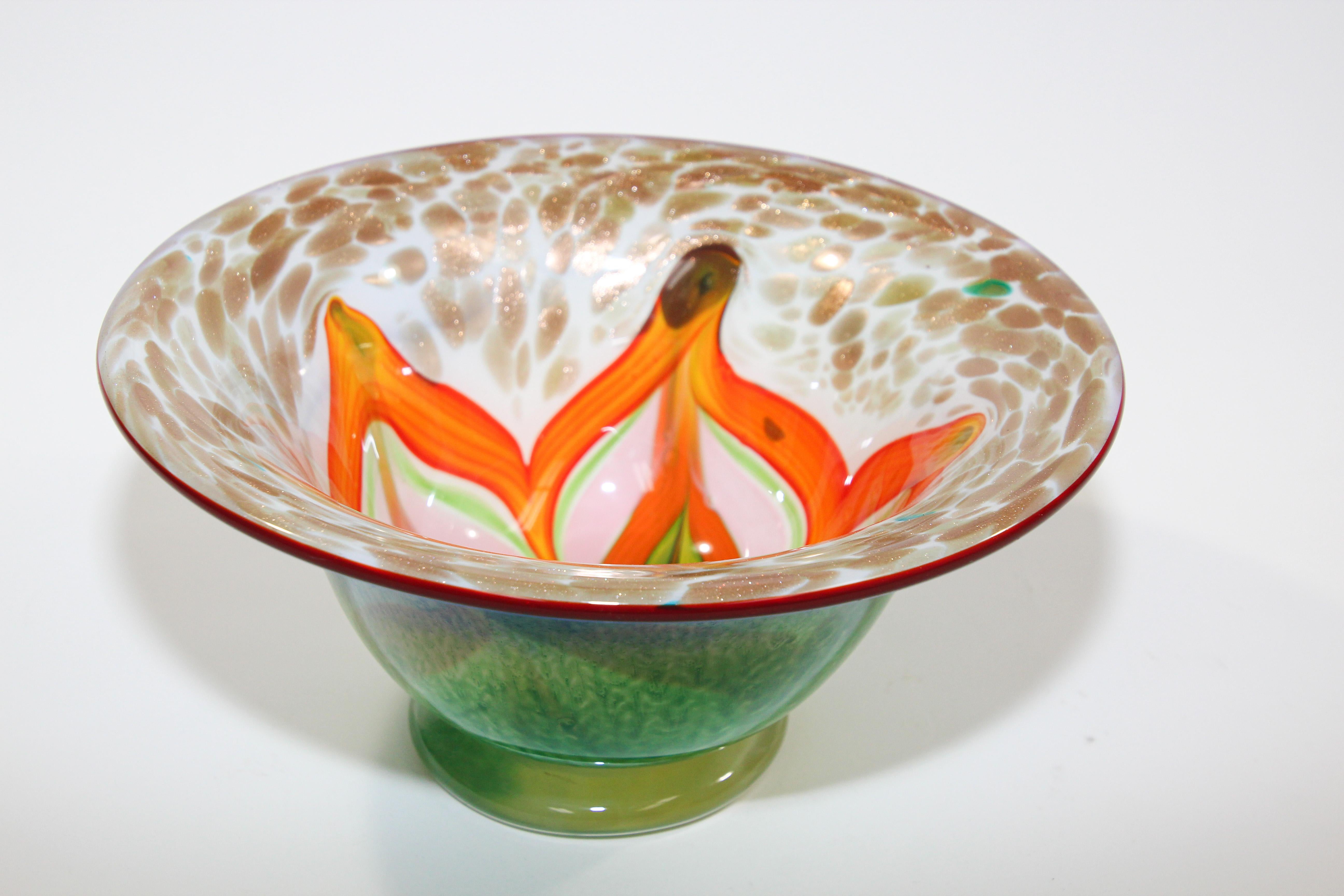 Murano Venetian Large Art Glass Bowl For Sale 1