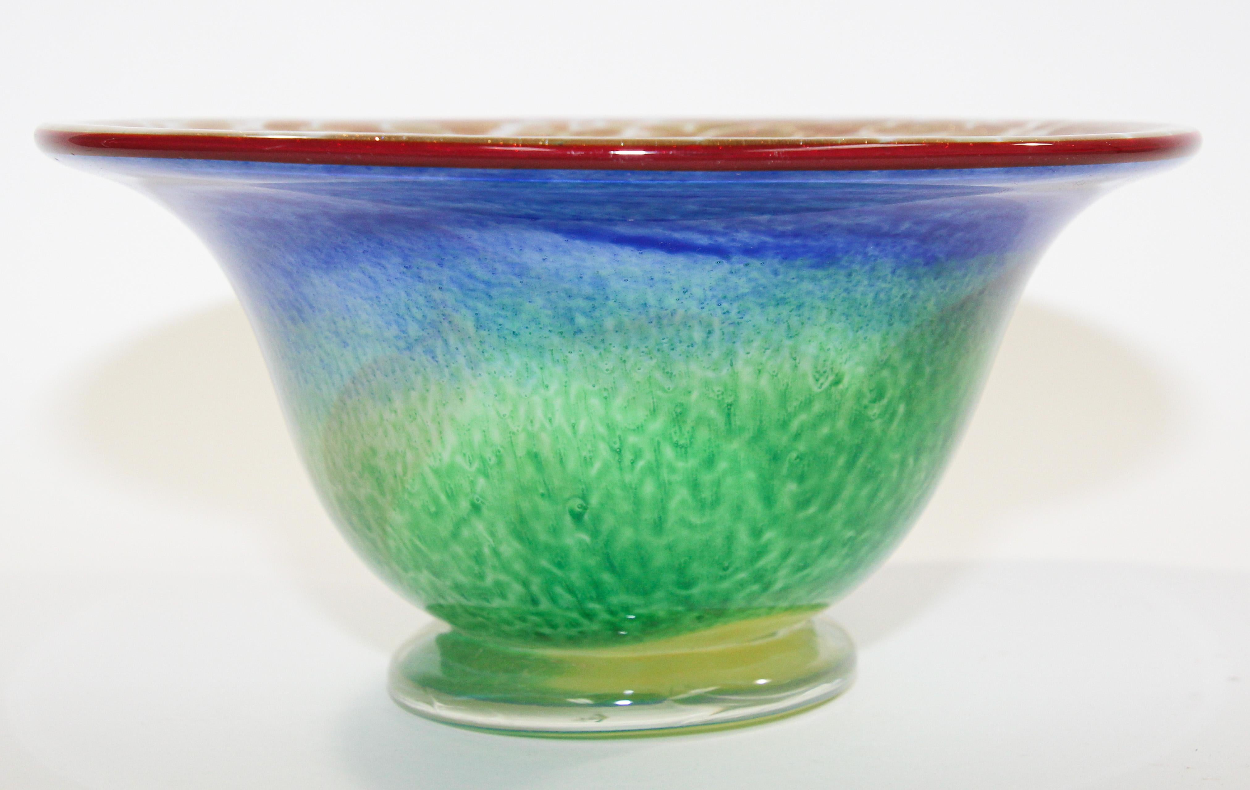 Murano Venetian Large Art Glass Bowl For Sale 2