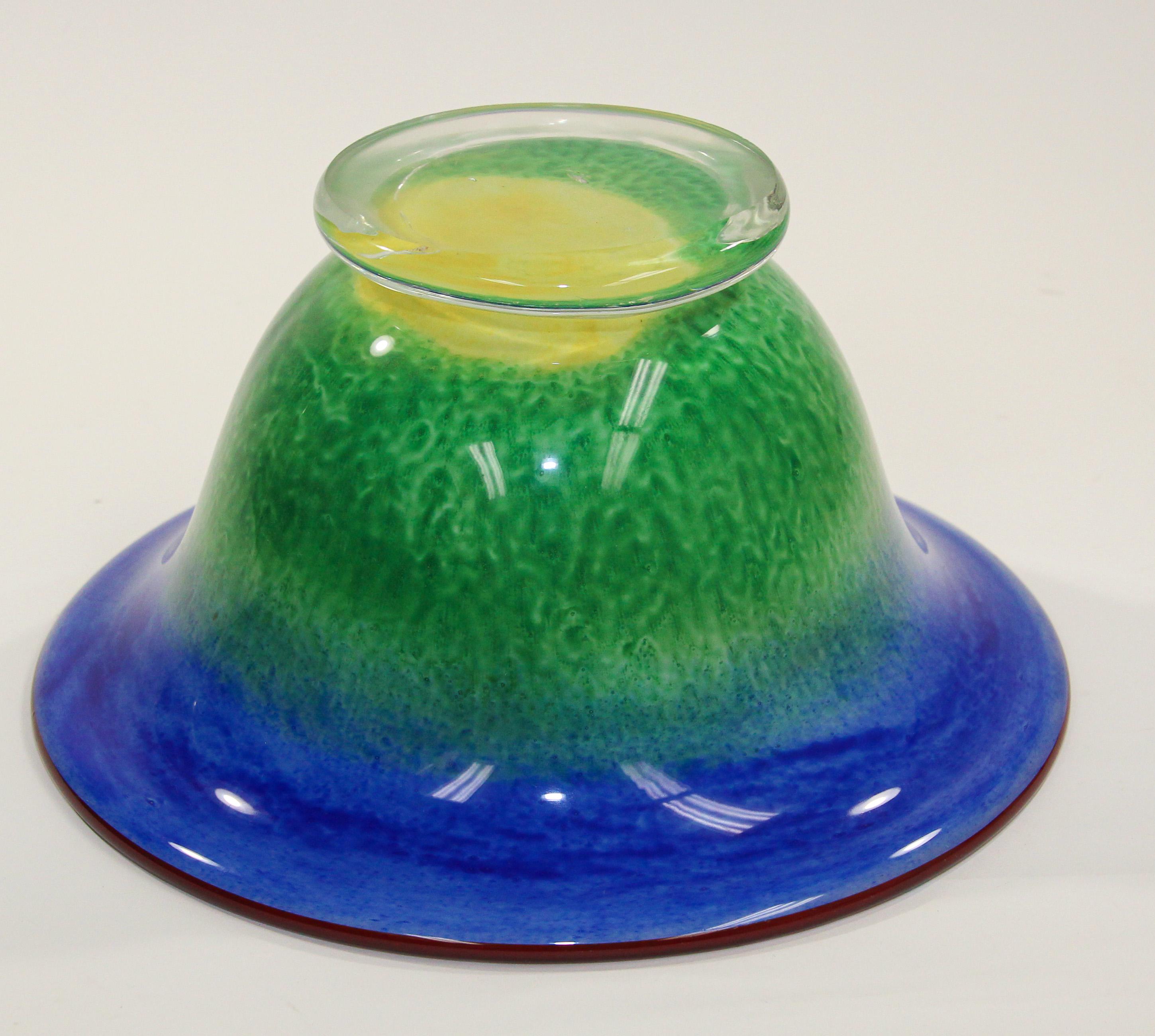 Murano Venetian Large Art Glass Bowl For Sale 3