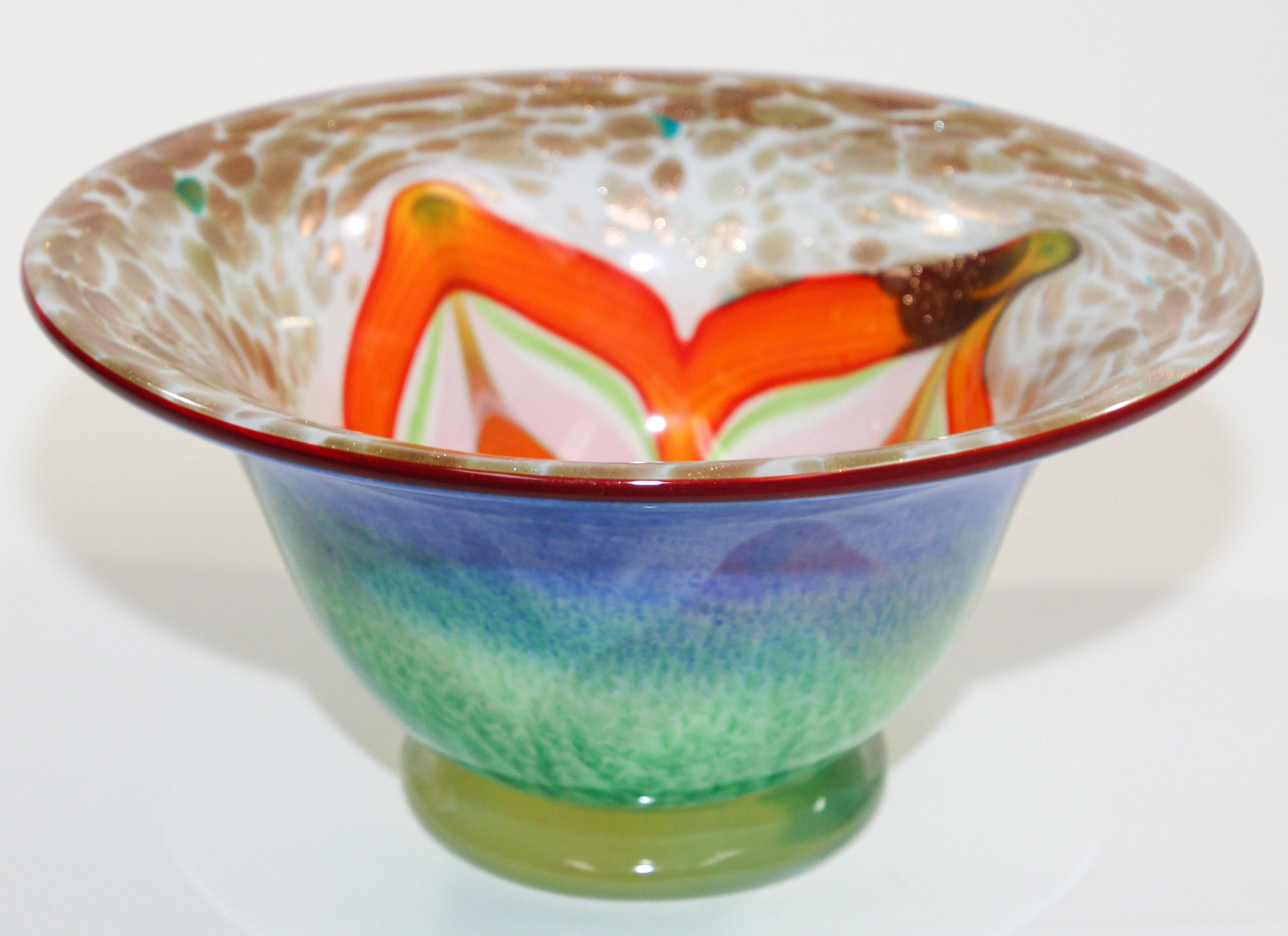 Murano Venetian Large Art Glass Bowl For Sale 4