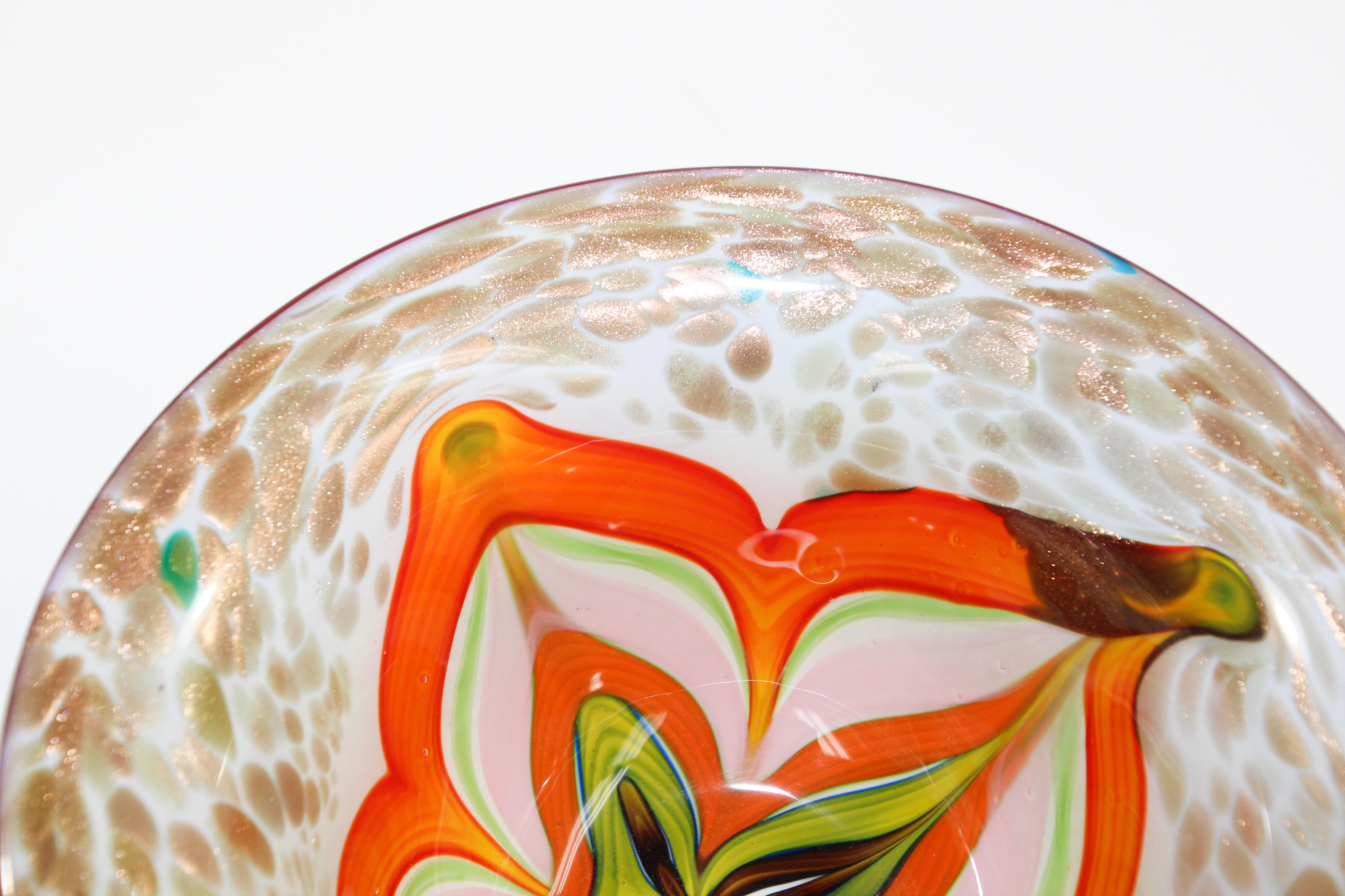 Murano Venetian Large Art Glass Bowl For Sale 5